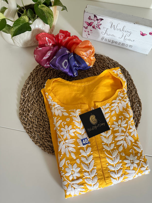 Mango Yellow - Modal Straight Long Kurta
