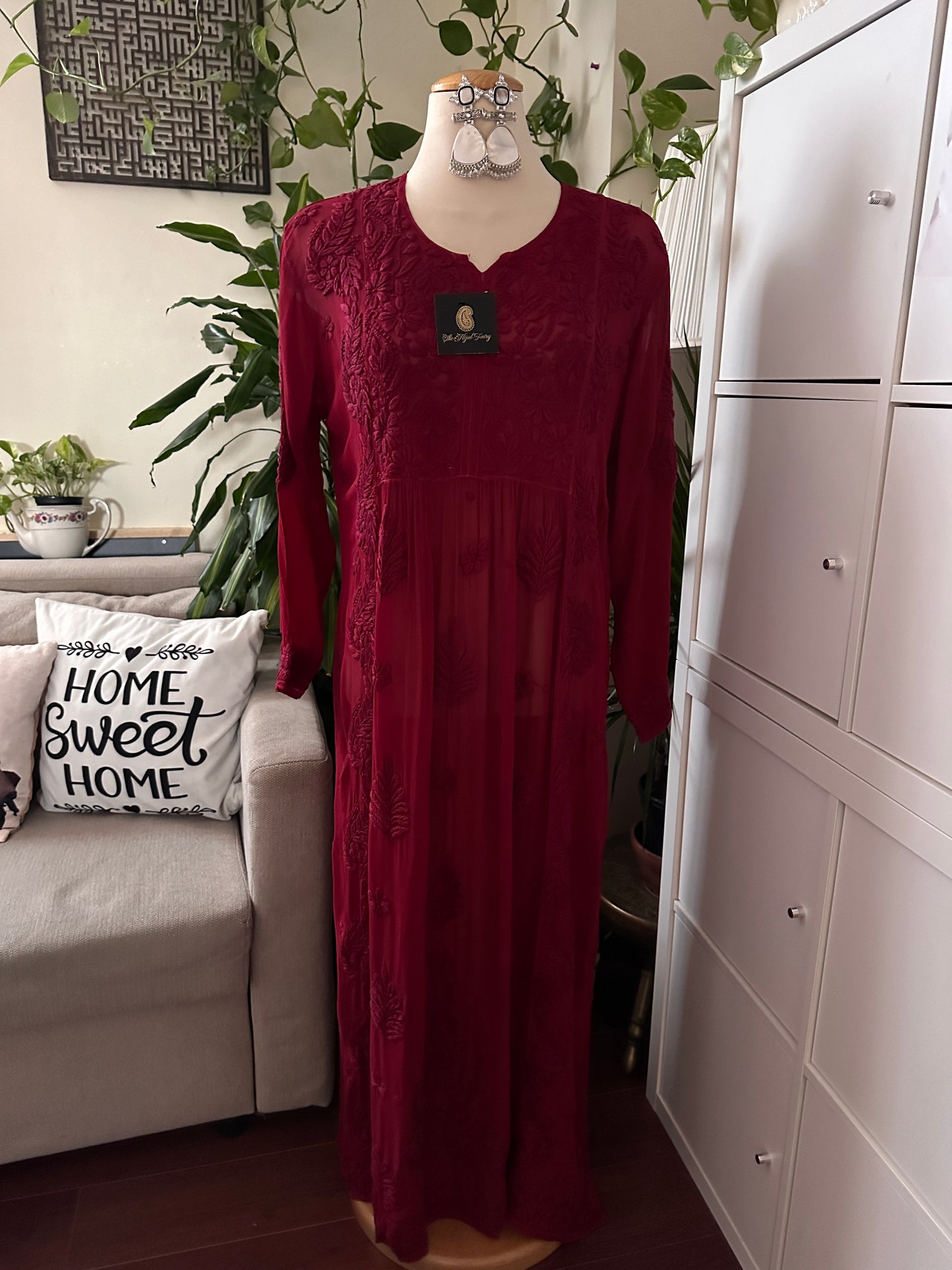 Maroon - Premium Viscose Nyra Cut Kurti