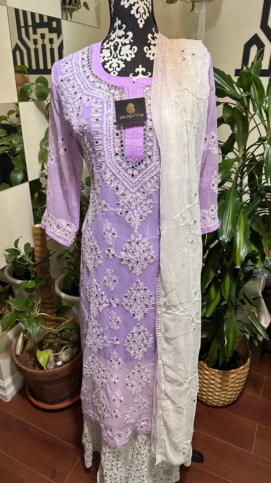 Lavender - Georgette Mirror Kurta