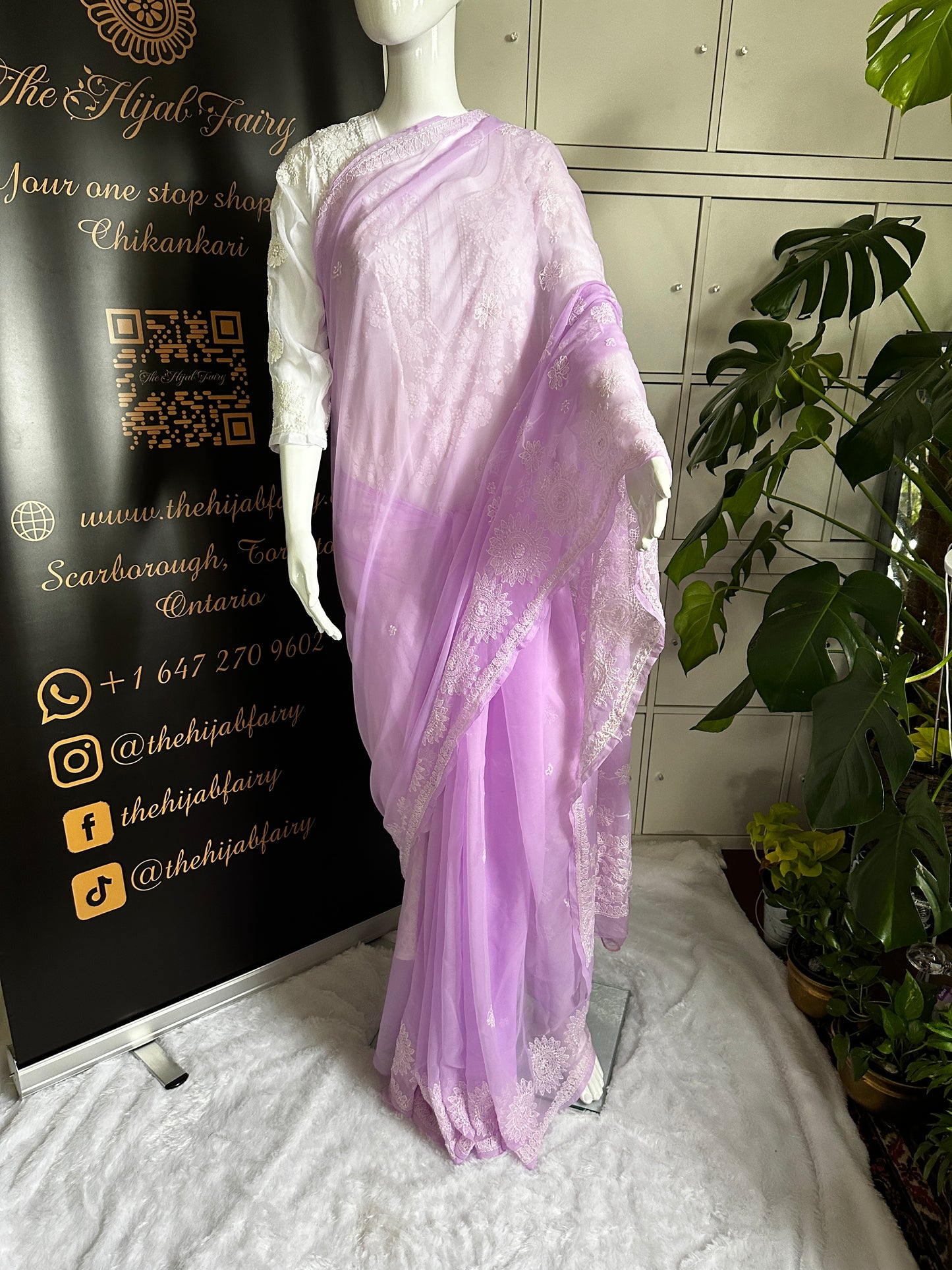 Lavender - Half Jaal Saree