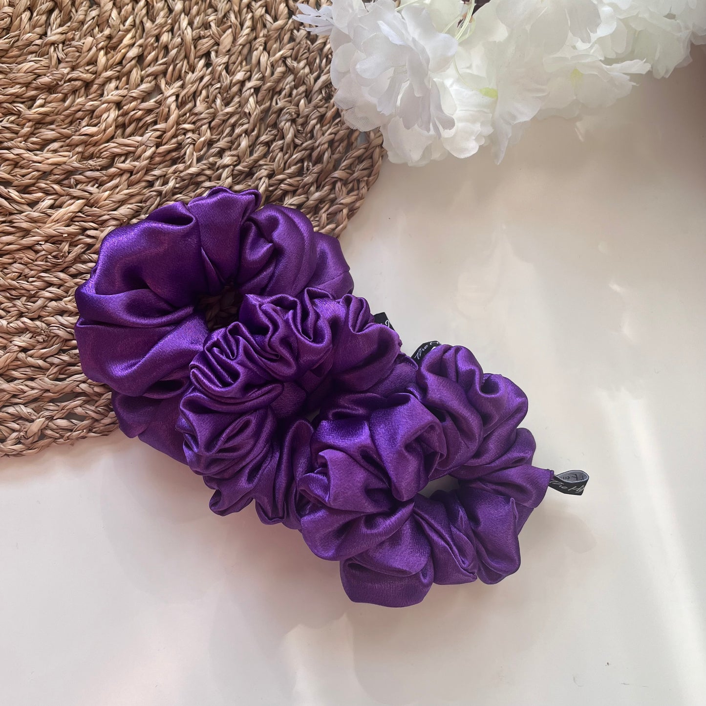 Violet Satin Scrunchie