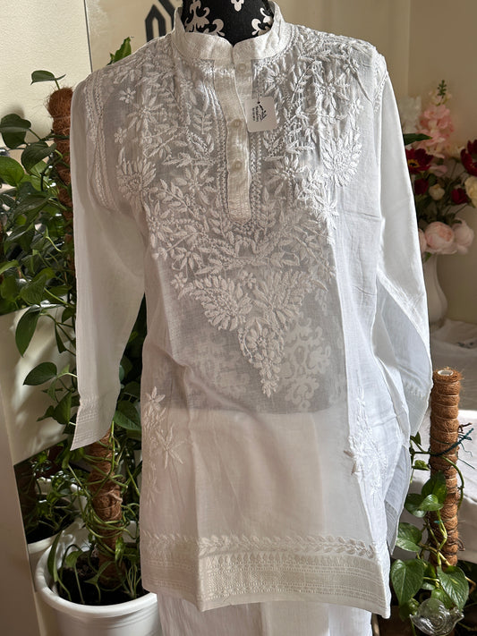 White - Short Cotton Kurti - Style G