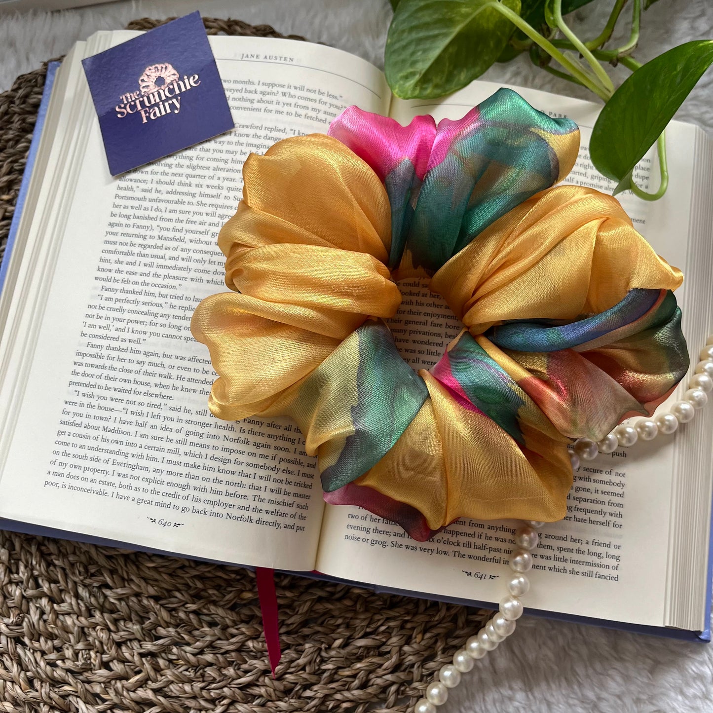 Yellow Organza Scrunchie