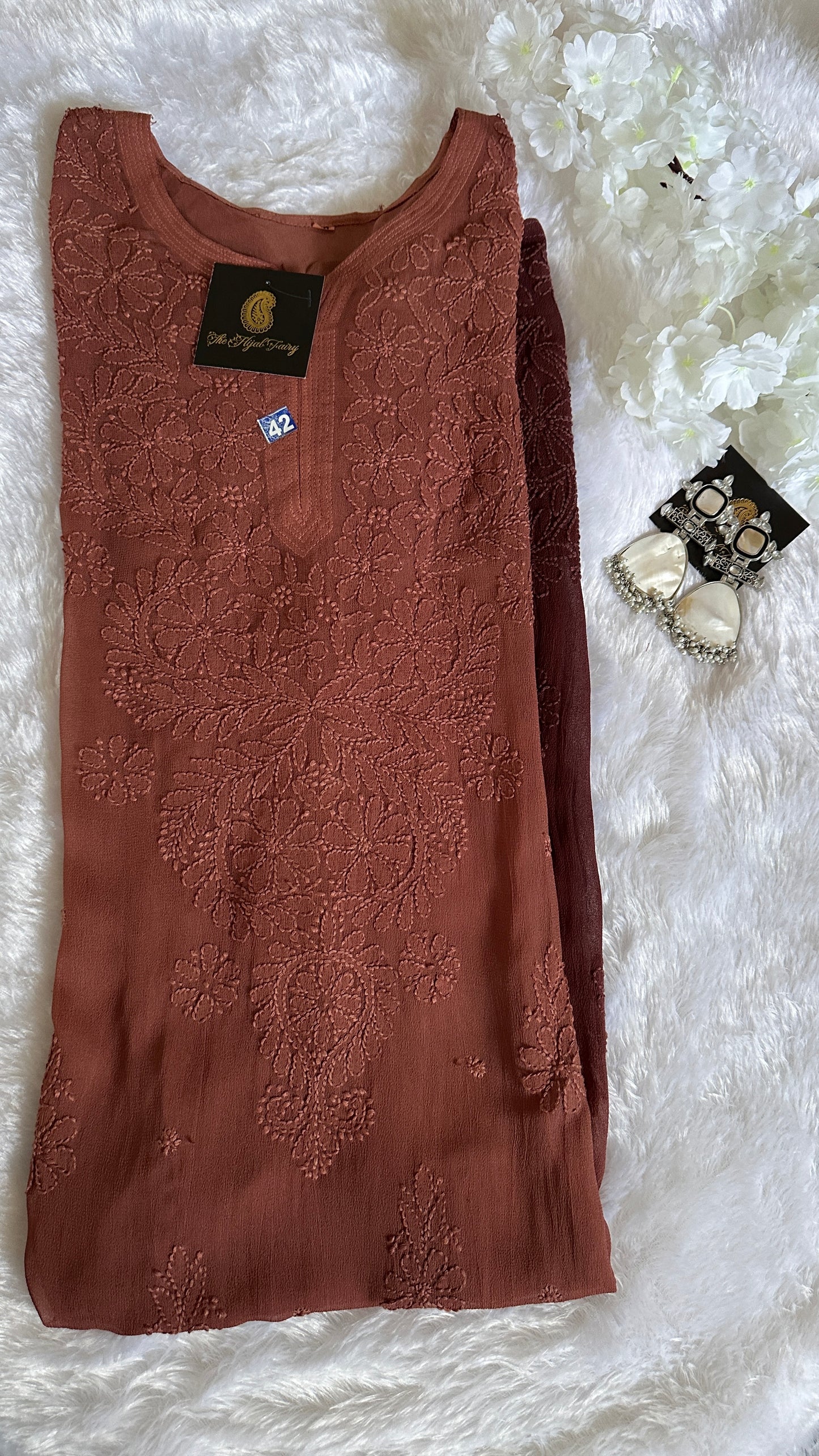 Amber Brown Ombré - Premium Viscose Kurti