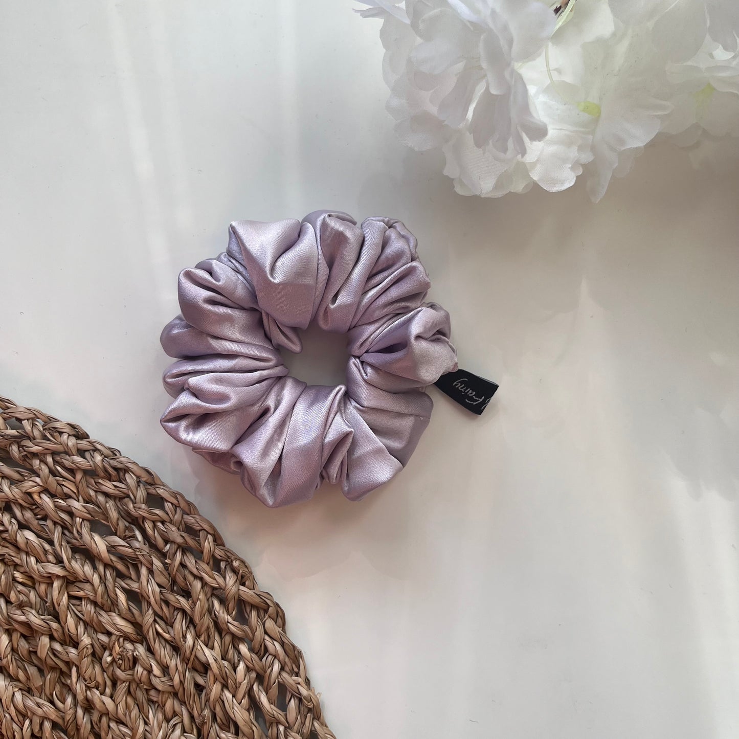 Lilac Satin Scrunchie