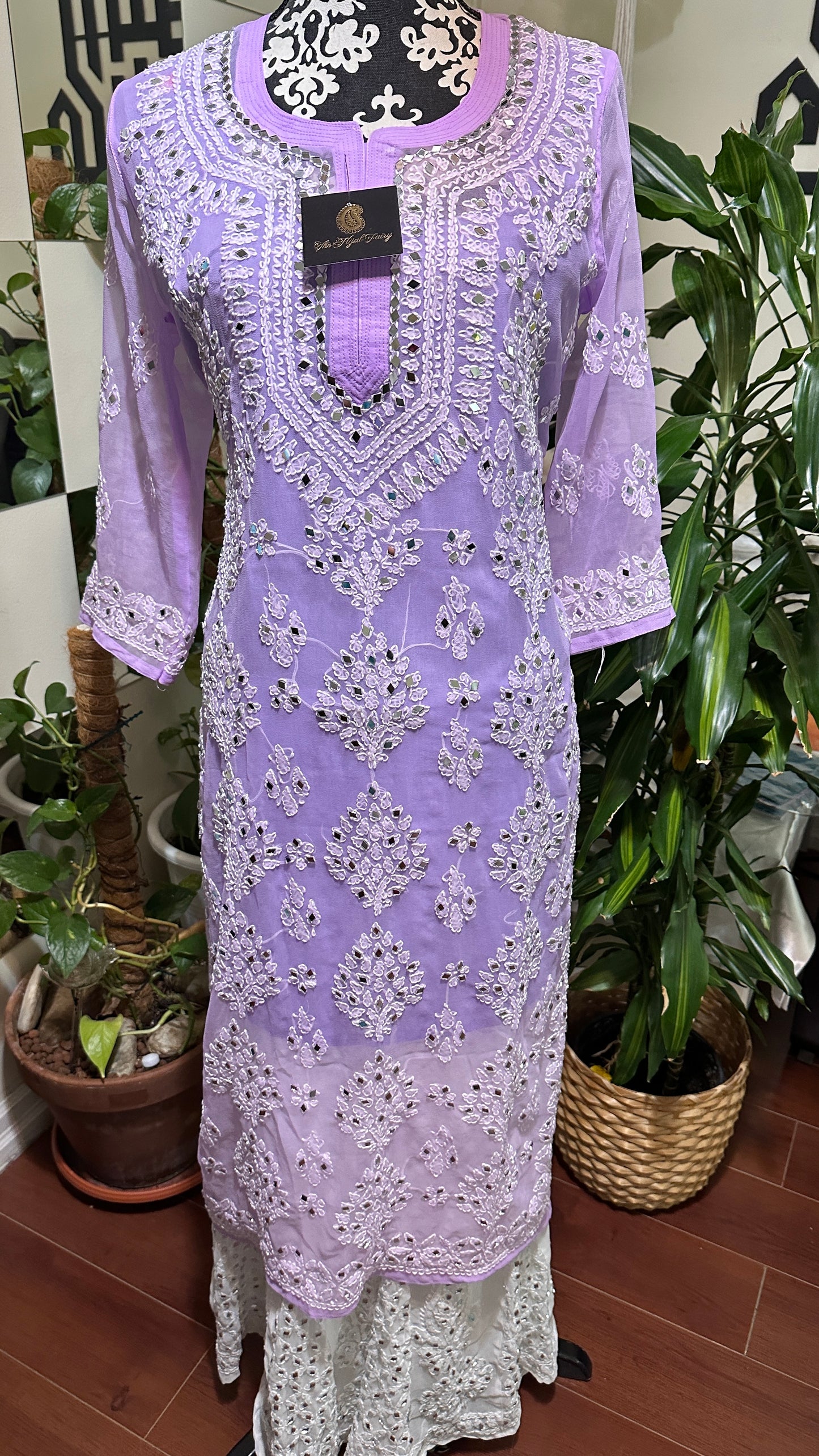 Lavender - Georgette Mirror Kurta