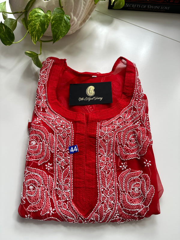 Georgette Kurta - Red