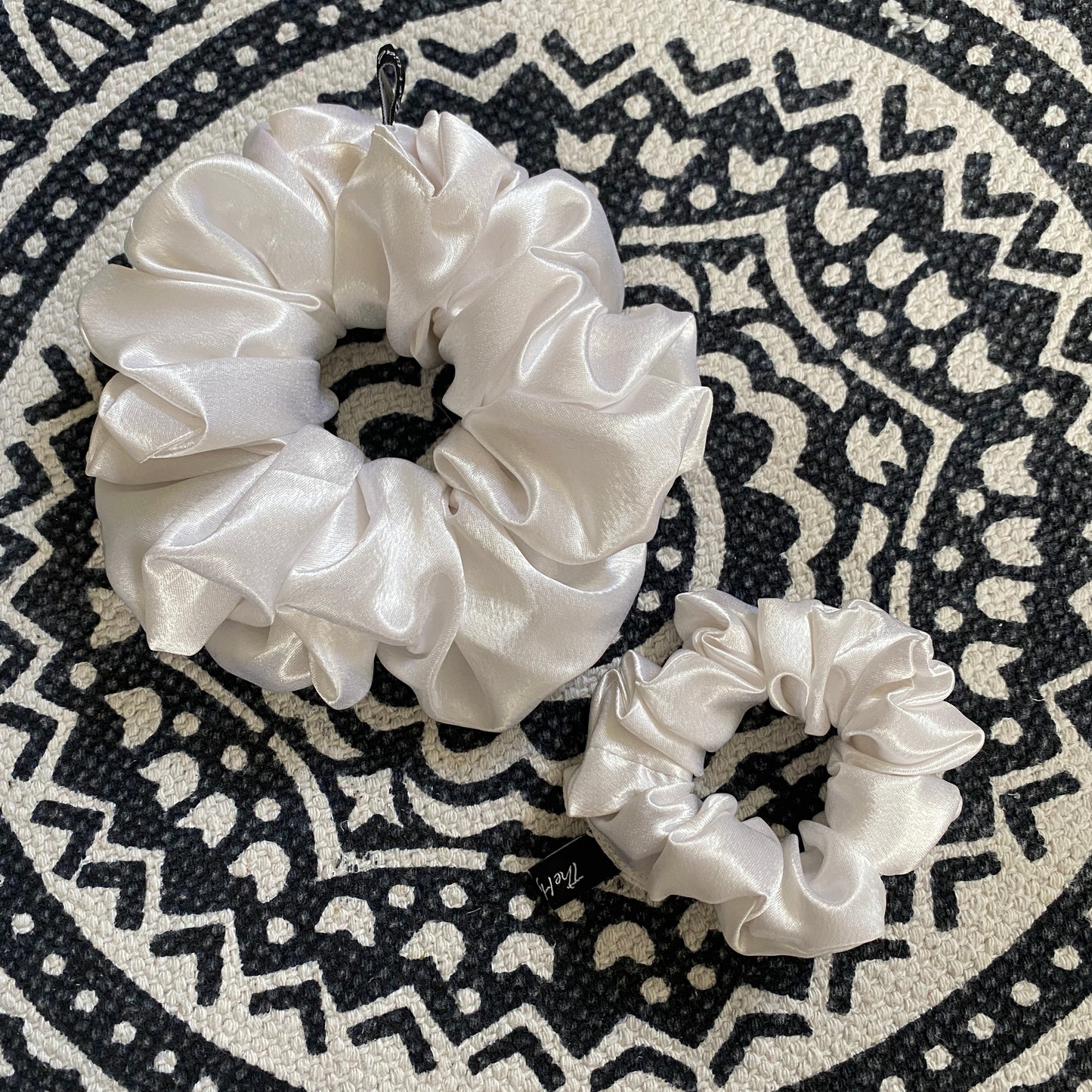 Pearl White Satin Scrunchie