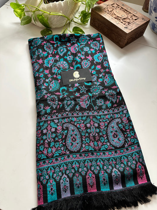 Black - Pashmina Kani Stole