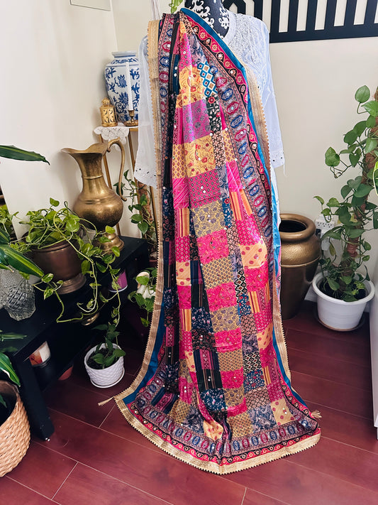 Faux Silk Mirror Dupatta - 2