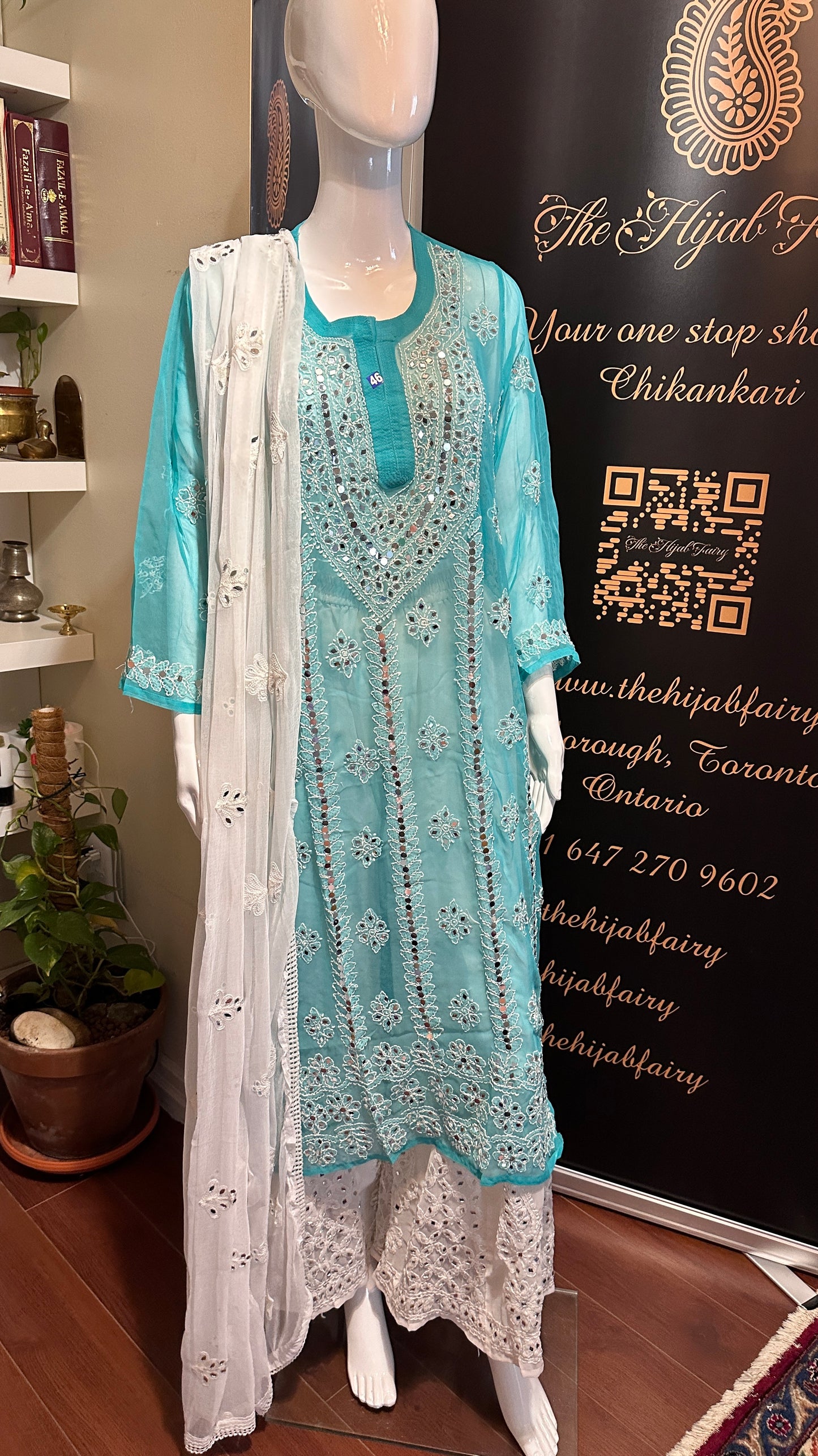 Drama Green - Georgette Mirror Kurta