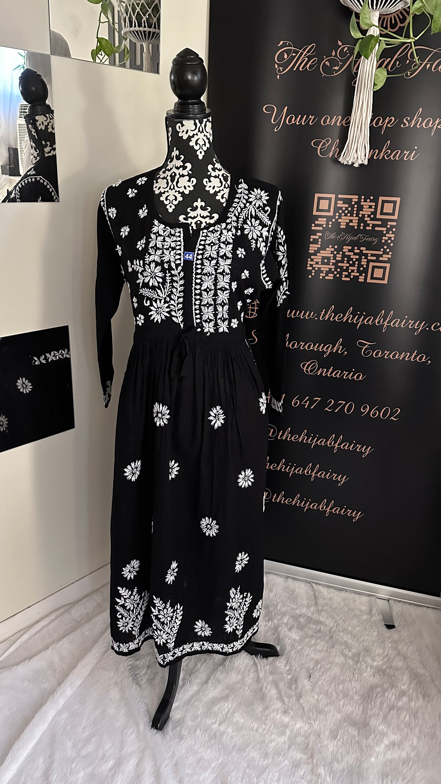 Black - Slub Cotton Gown