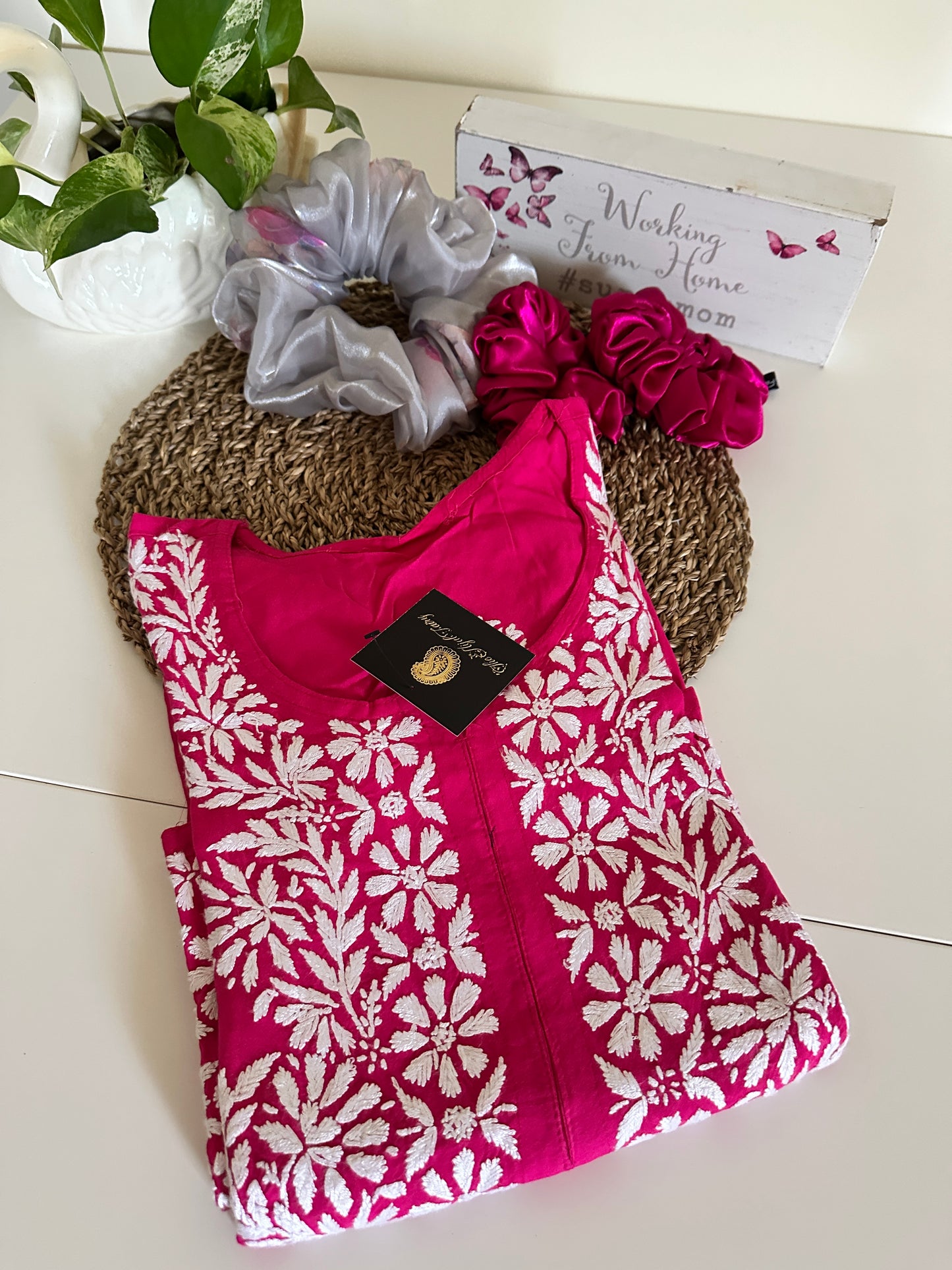 Hot Pink - Modal Straight Kurta
