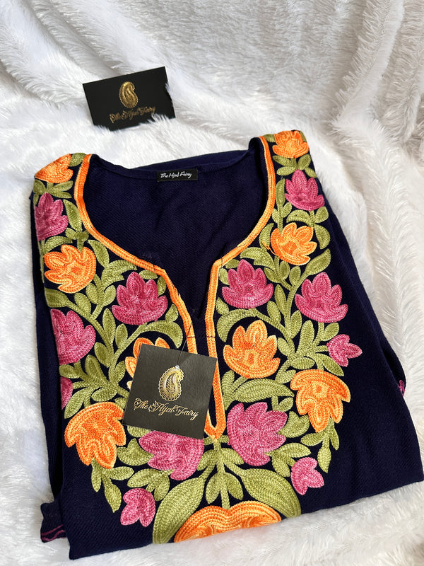 Pashmina Pheran - Navy Blue 1