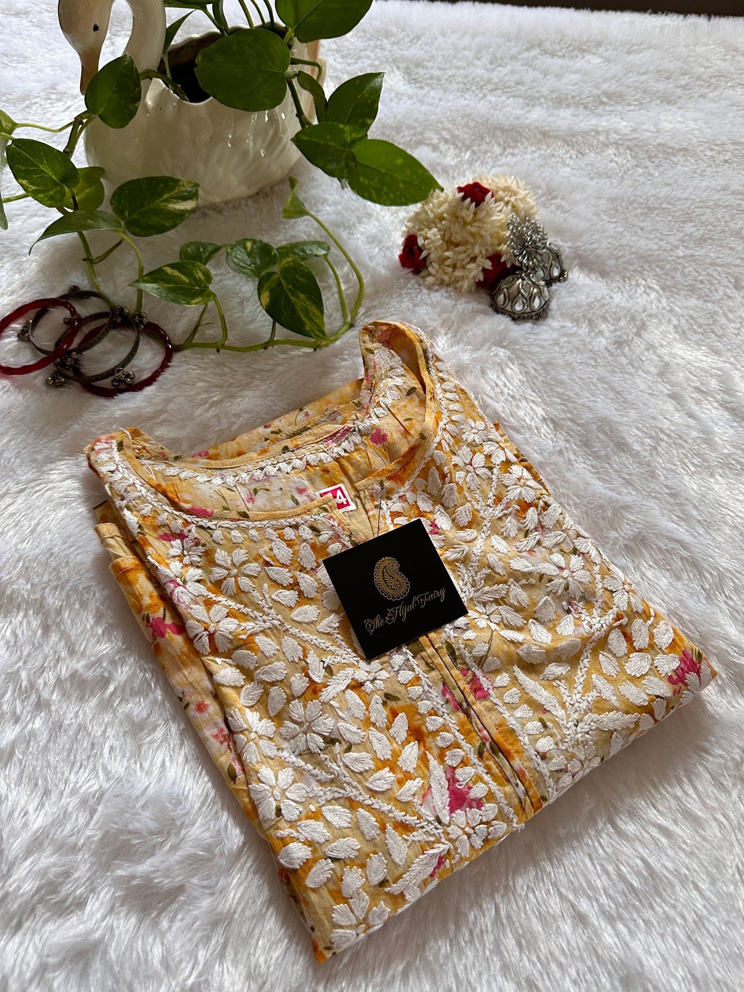 Mulmul Printed Kurti- Yellow 3