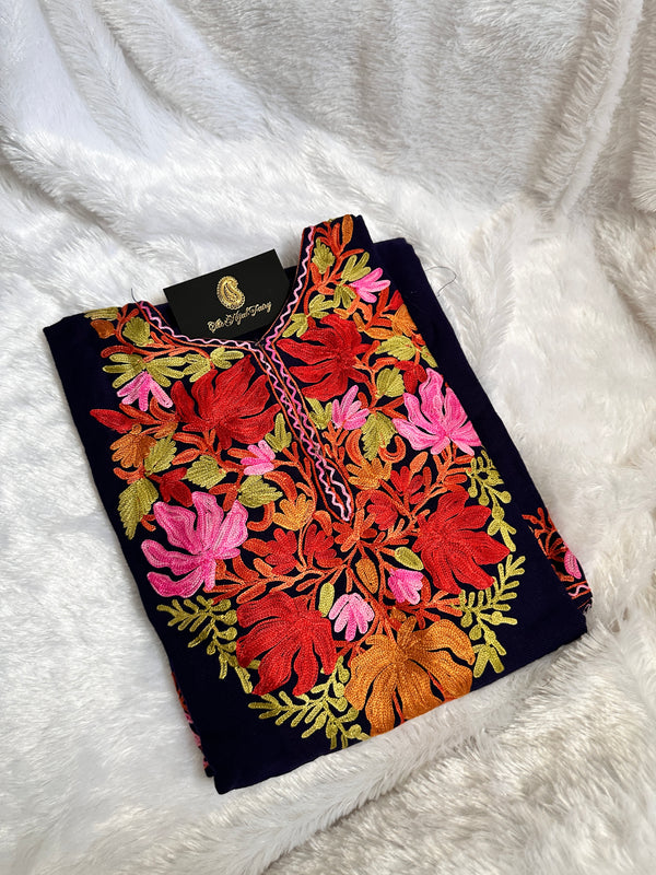 Pashmina Pheran - Navy Blue 5