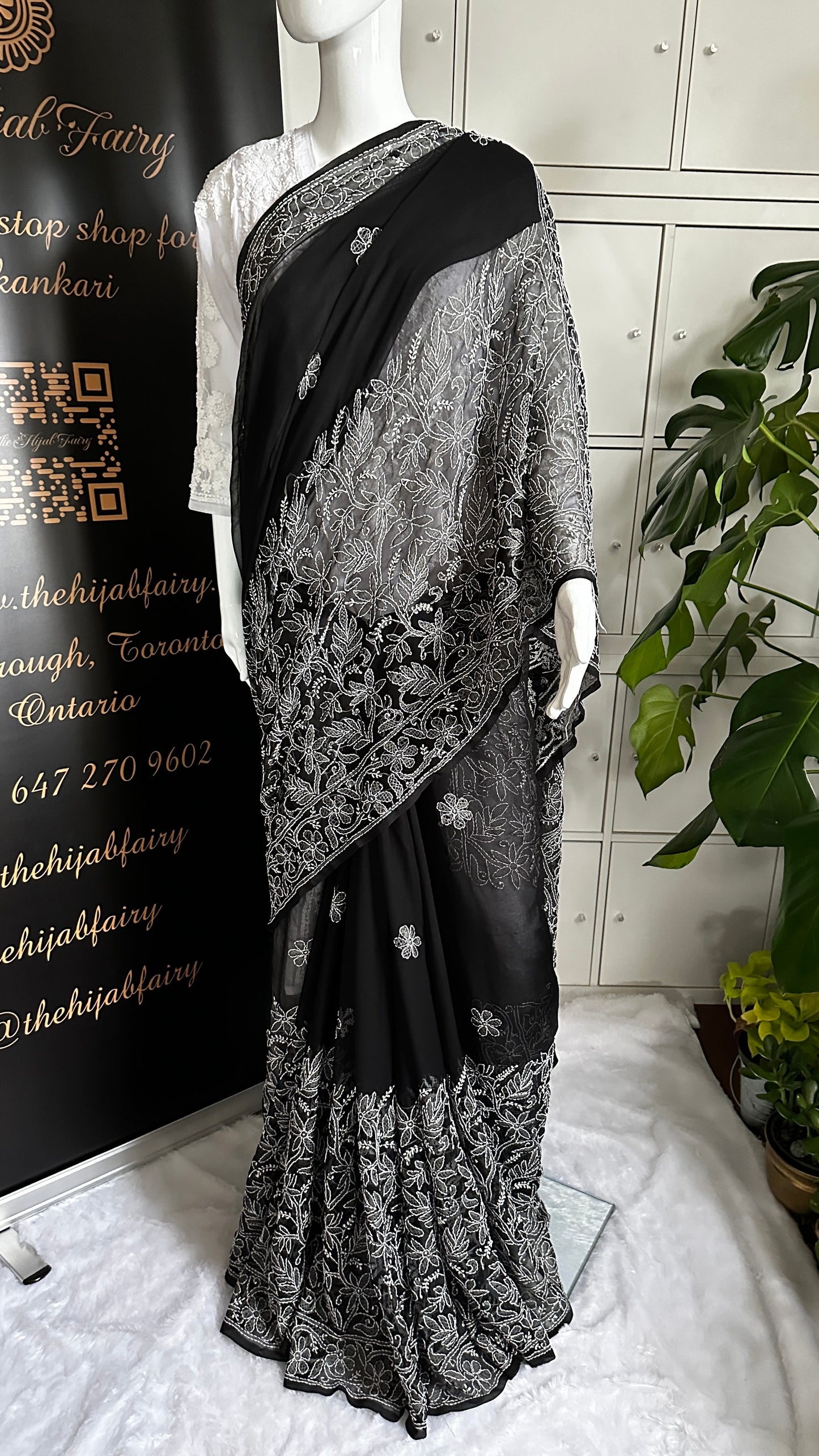 Black - Half Jaal Saree