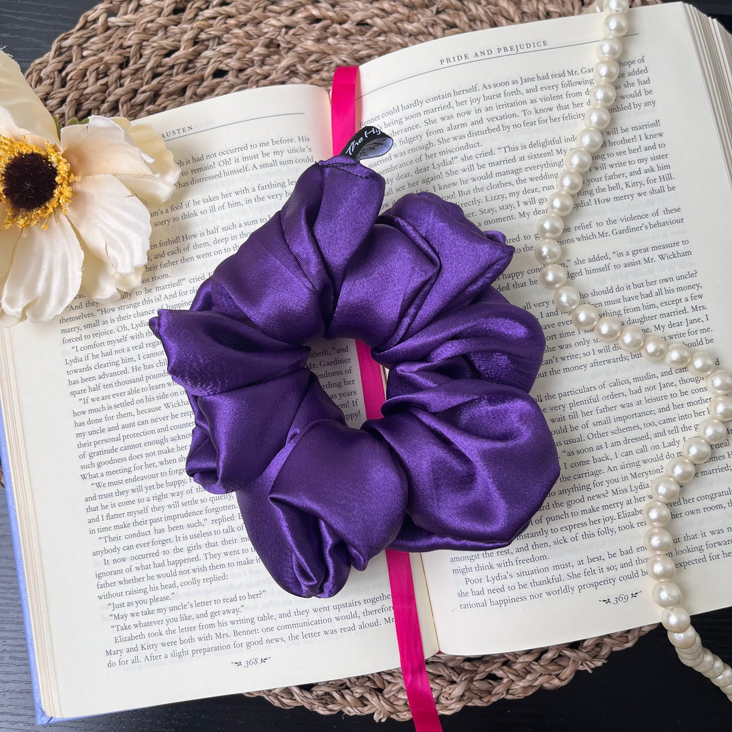 Violet Satin Scrunchie