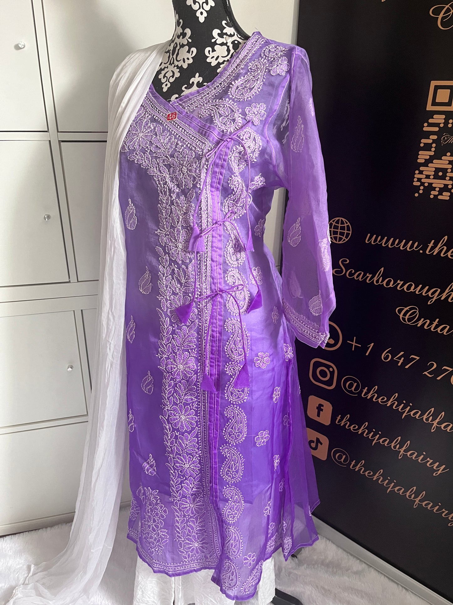 Organza Ombre Angrakha Purple