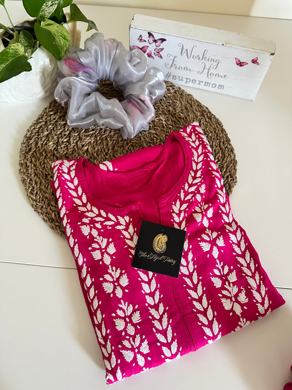 Hot Pink - Modal Straight Kurta