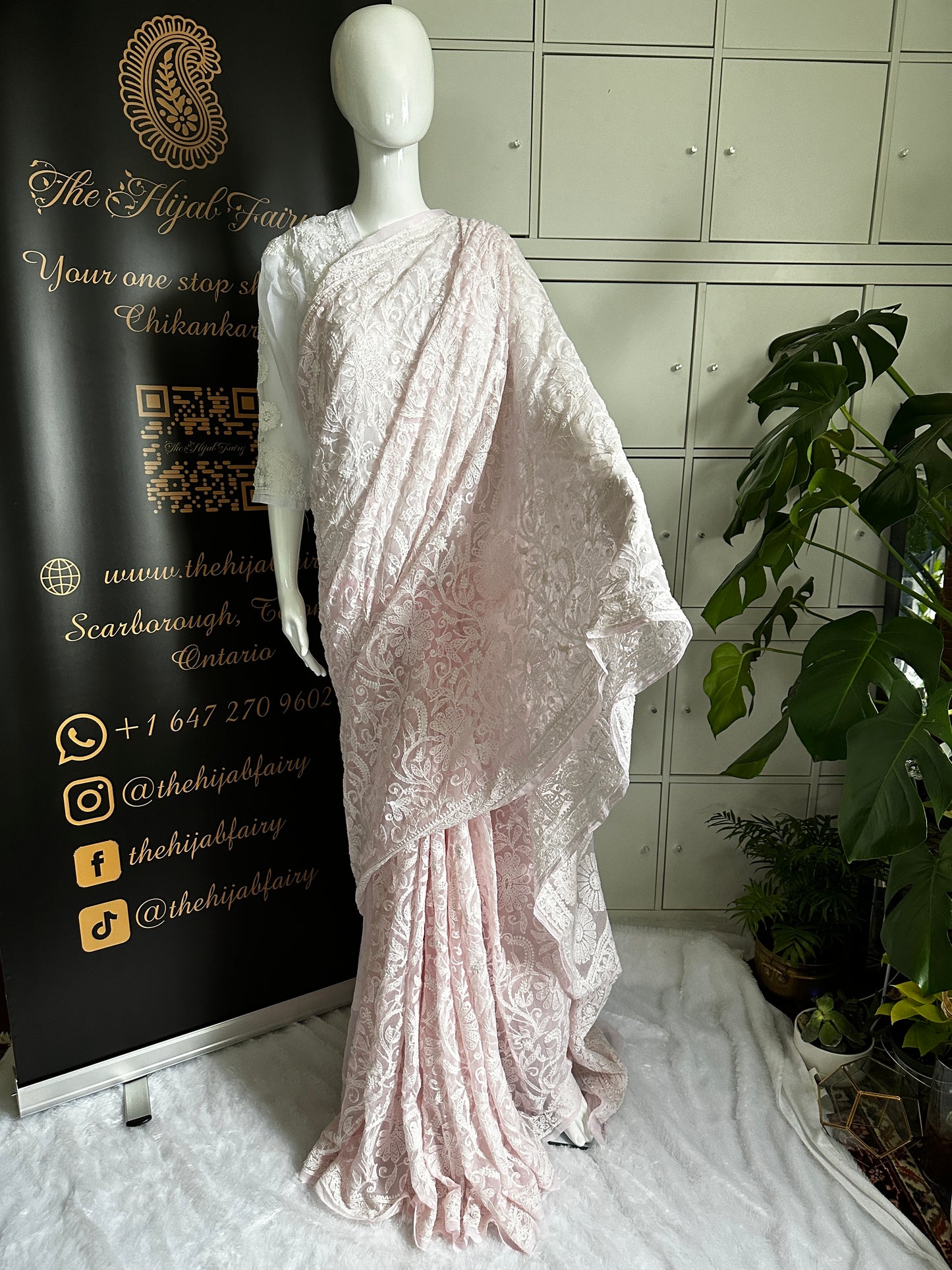 Pink - Full Jaal Saree