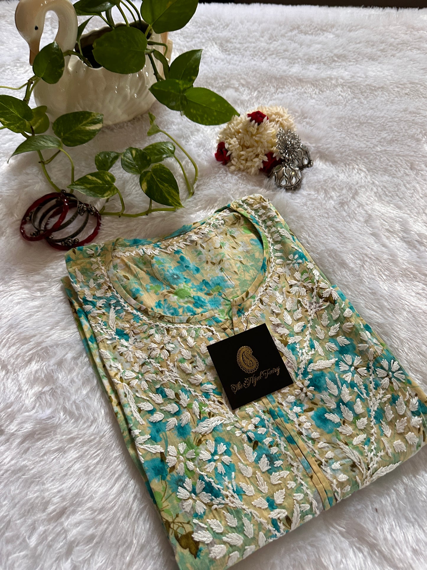 Mulmul Printed Kurti- Green 4