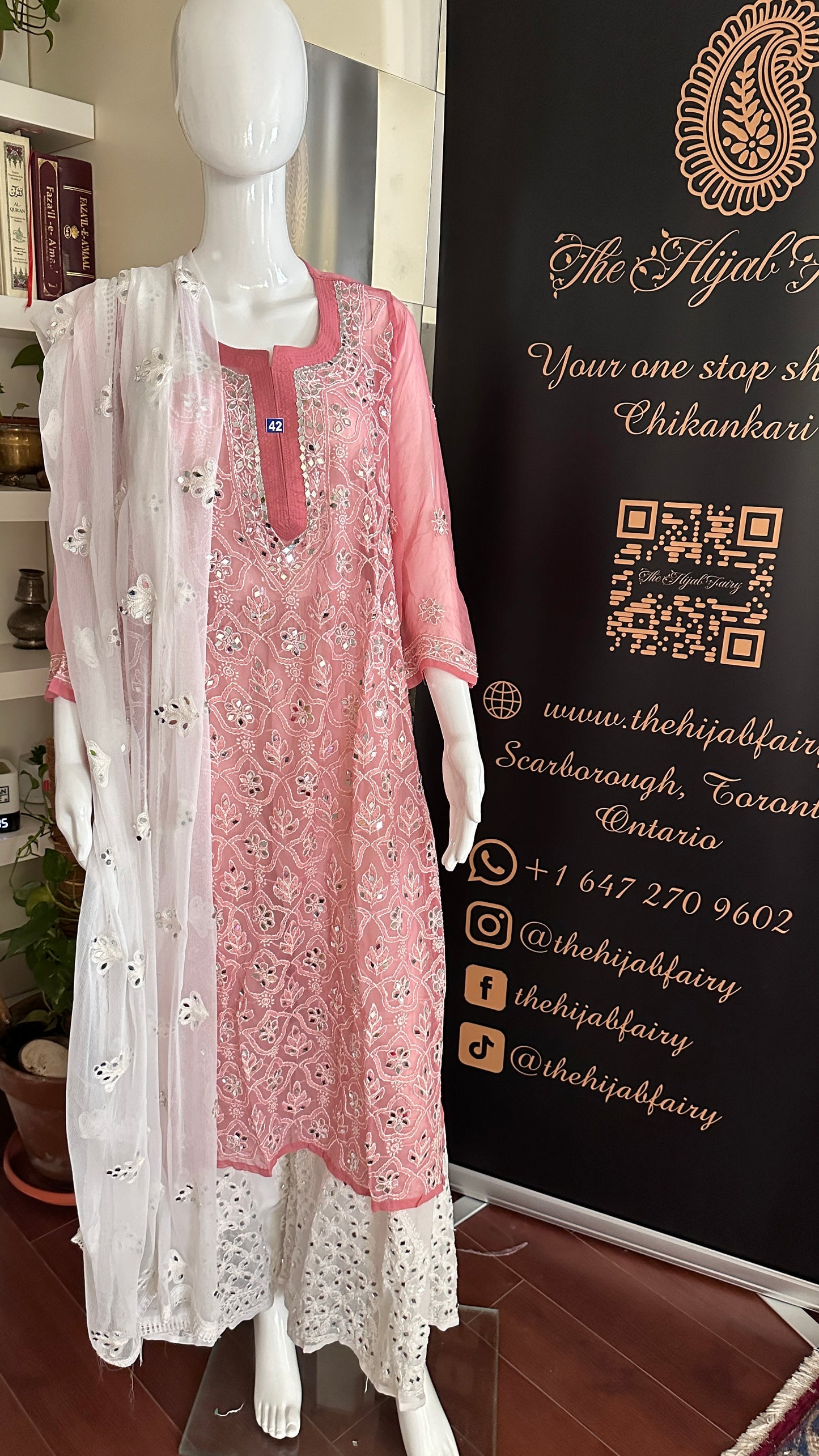 Tea Pink - Georgette Mirror Kurta