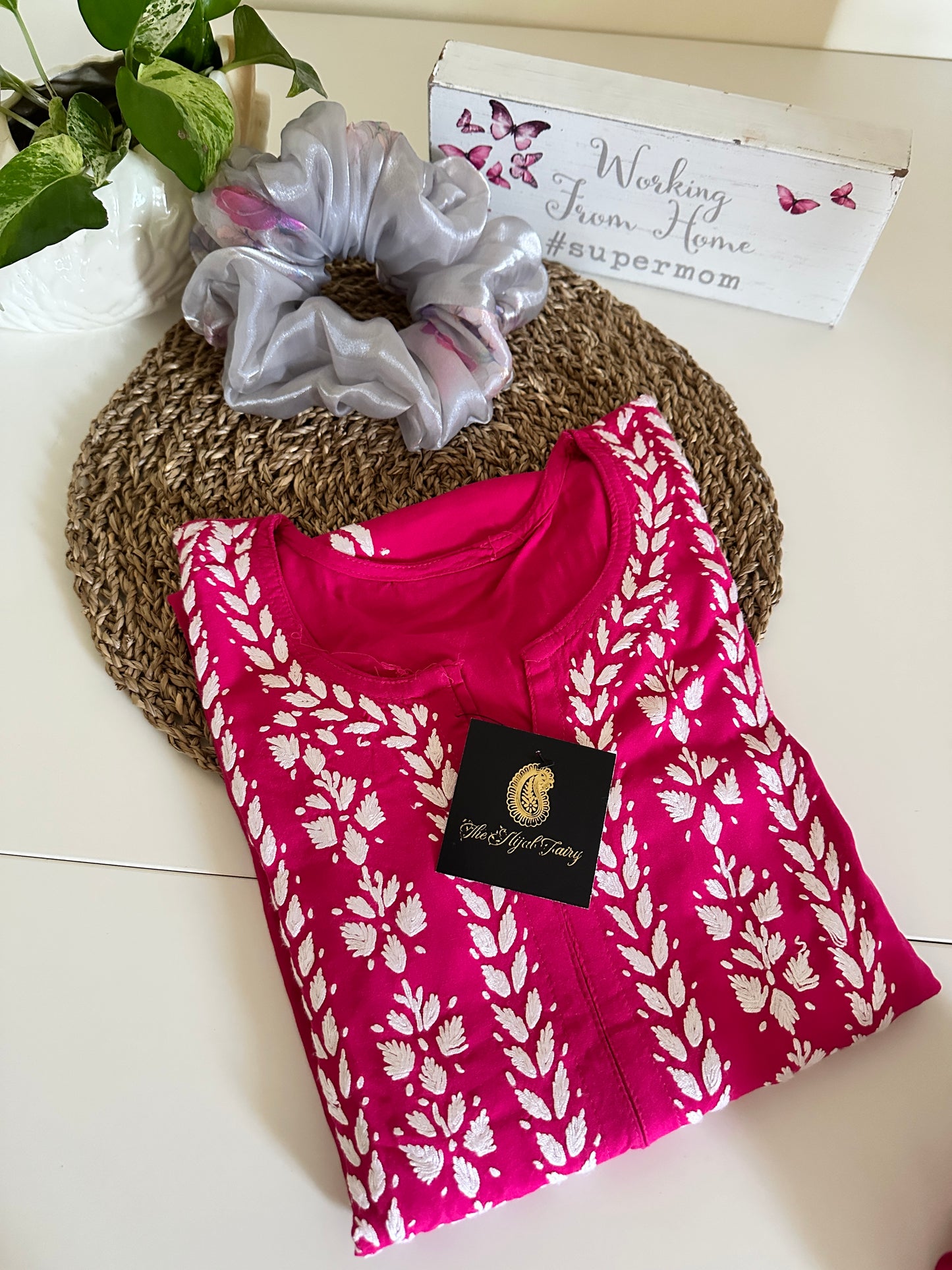 Hot Pink - Modal Straight Kurta
