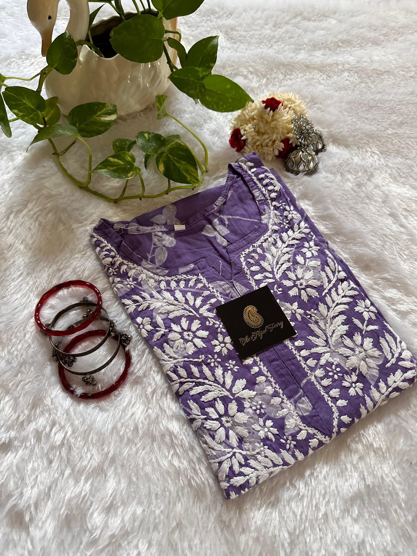 Mulmul Printed Kurti- Purple 2