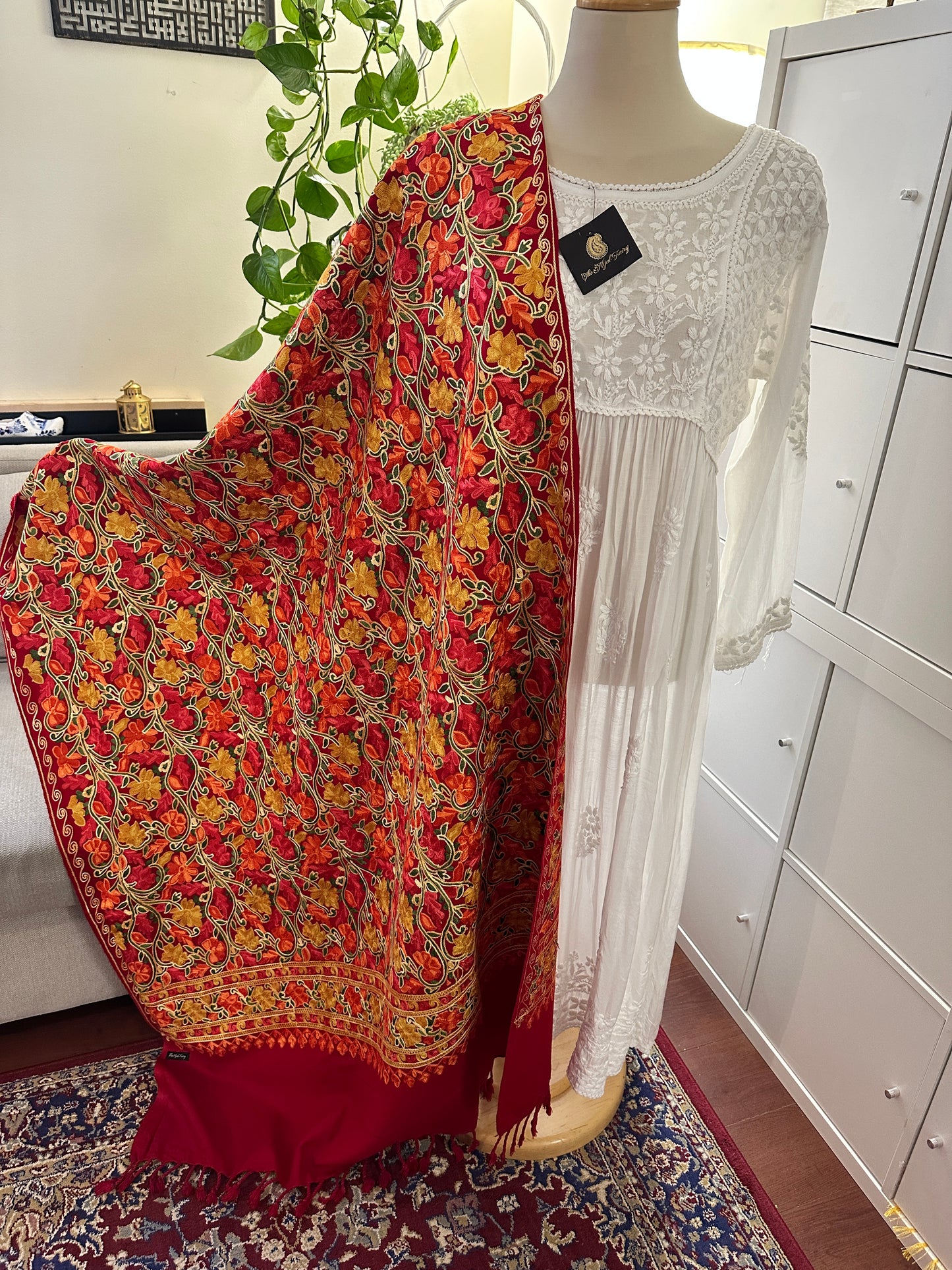 Red - Jamawar Pashmina Shawl