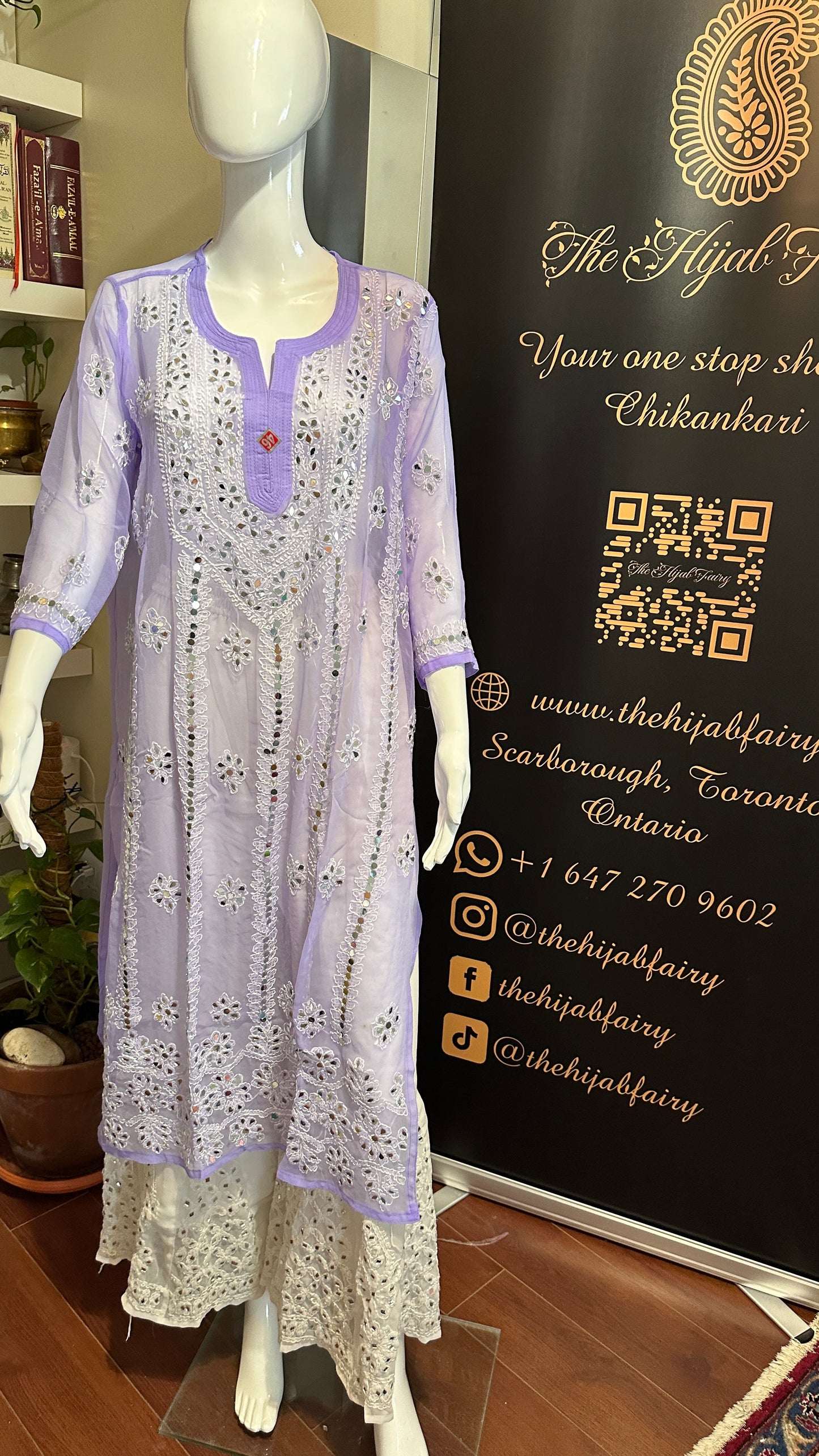 Lavender - Georgette Mirror Kurta