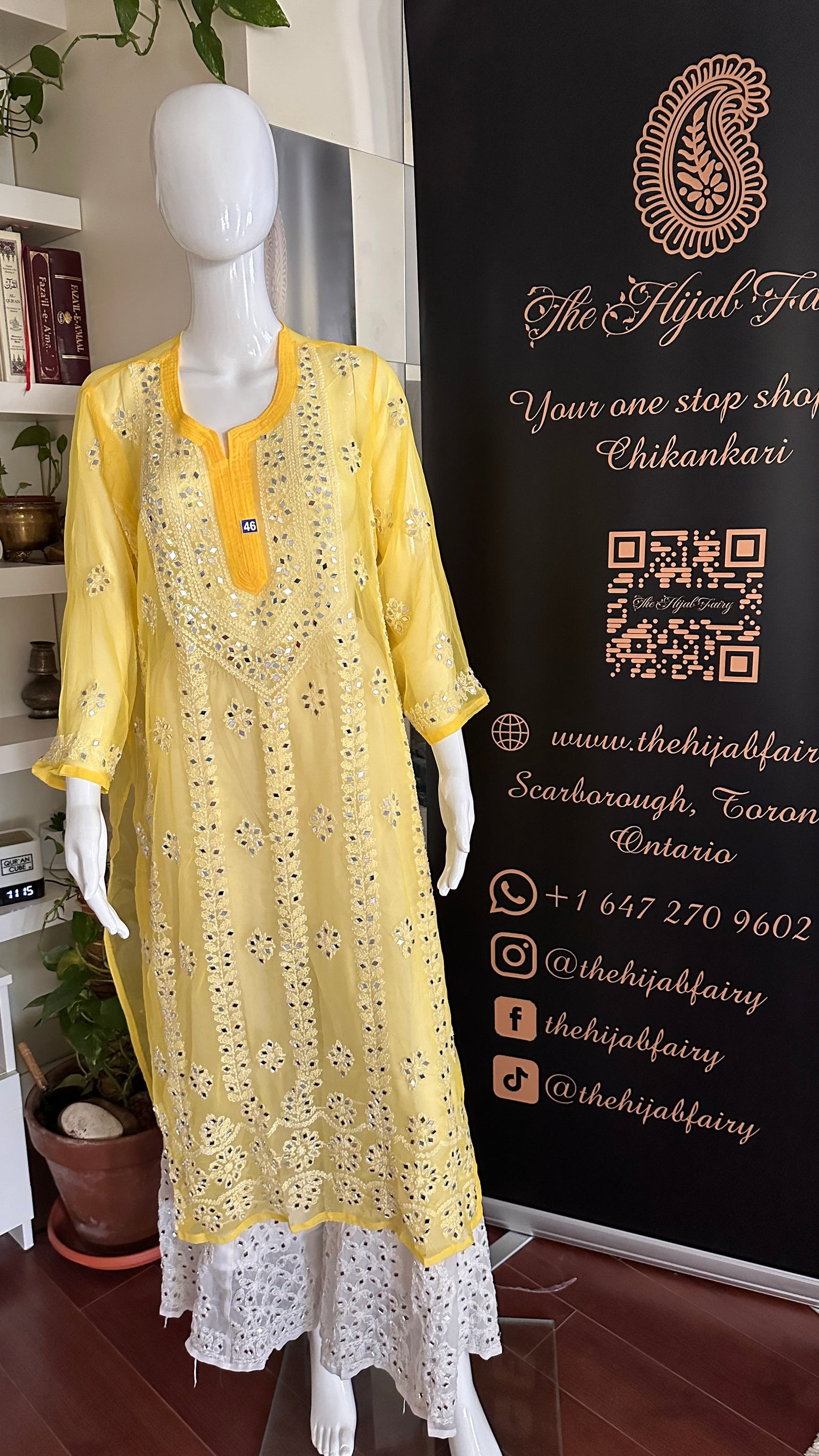 Yellow - Georgette Mirror Kurta