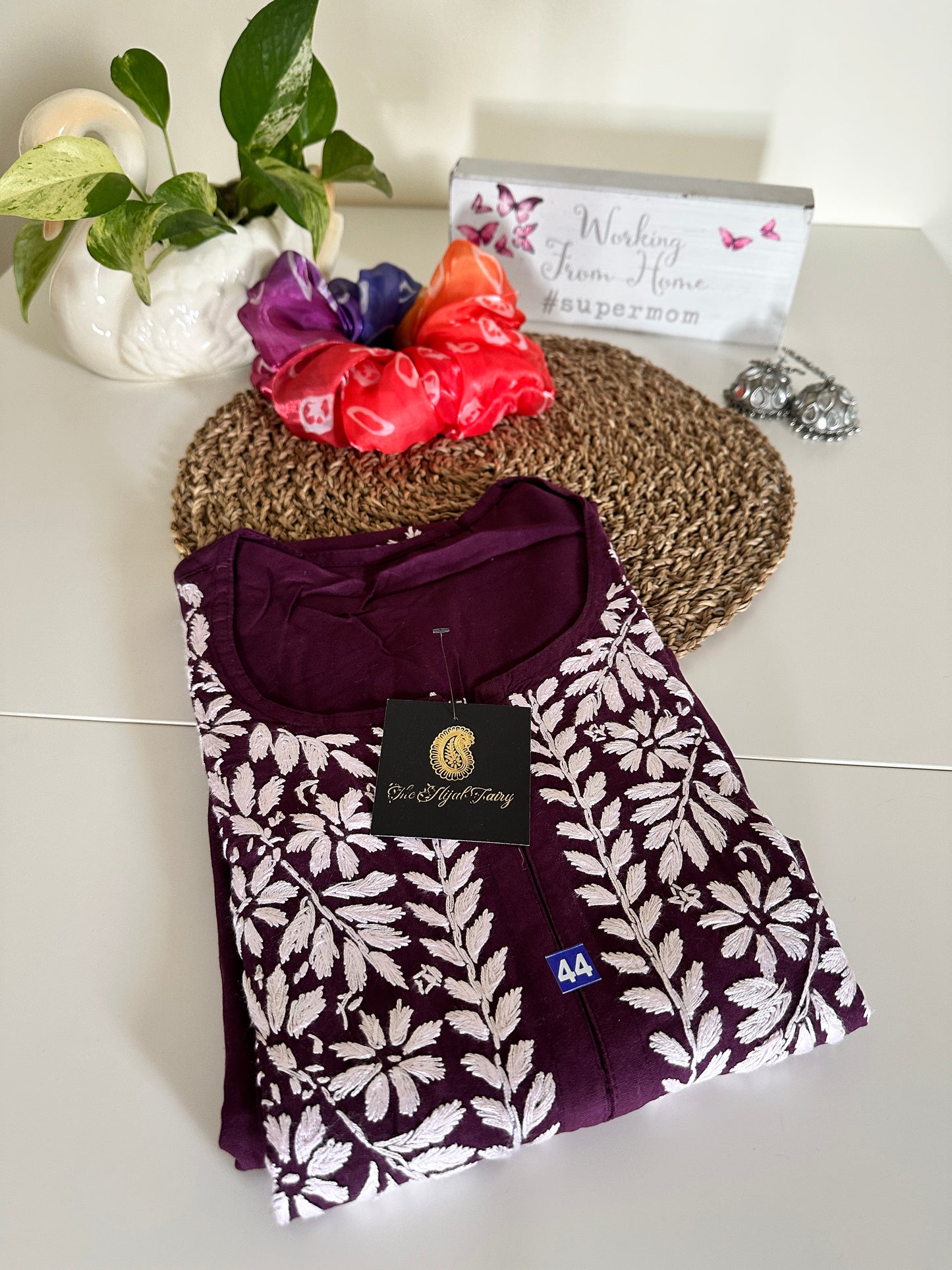 Dark Wine - Modal Straight Kurta