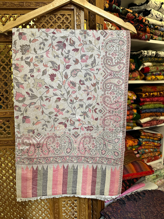 Kashmiri Kani Shawl (style-2) – Handwoven Luxury Wrap Traditional Kani Weave