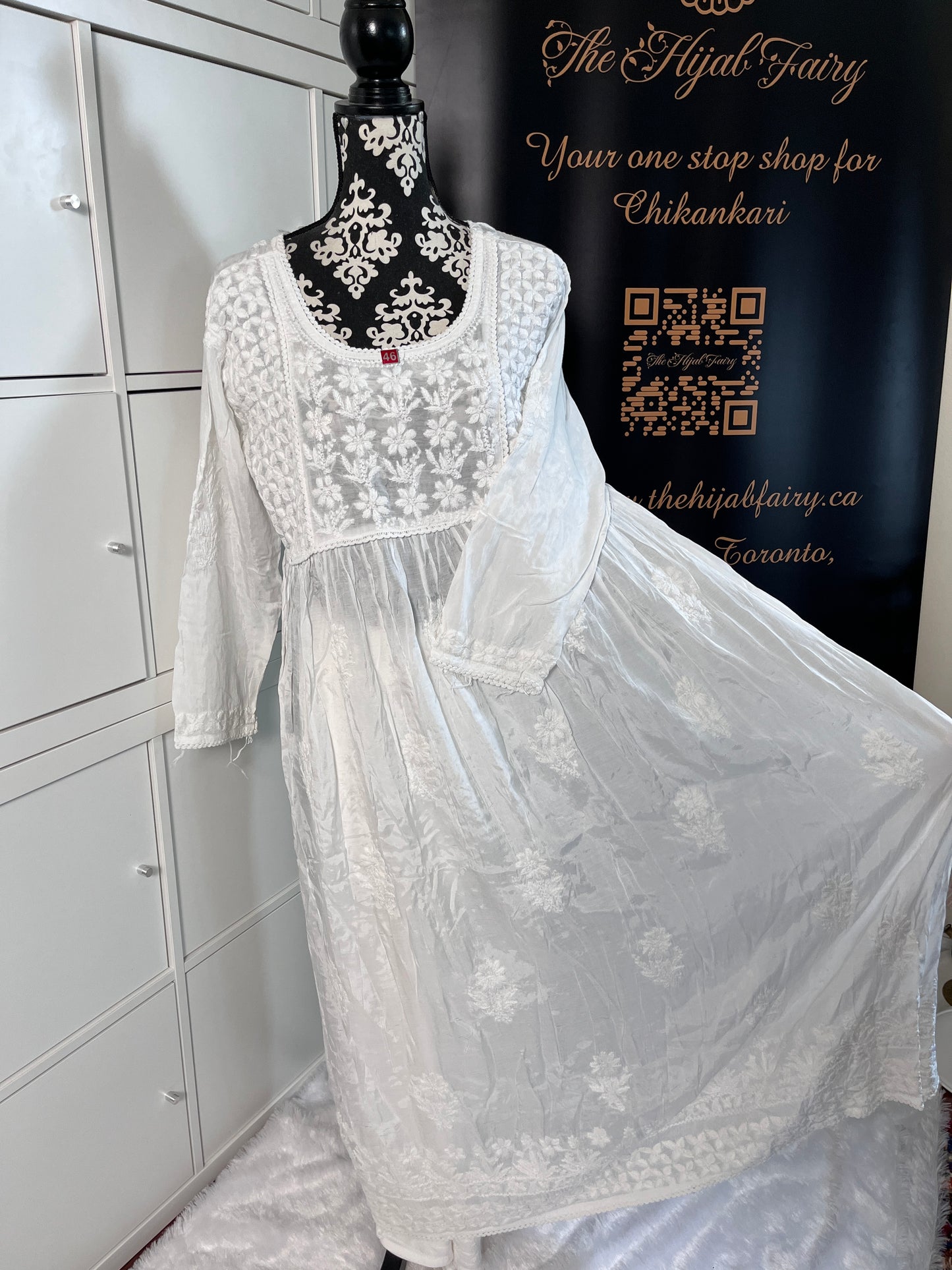 Blanc - Robe en mousseline