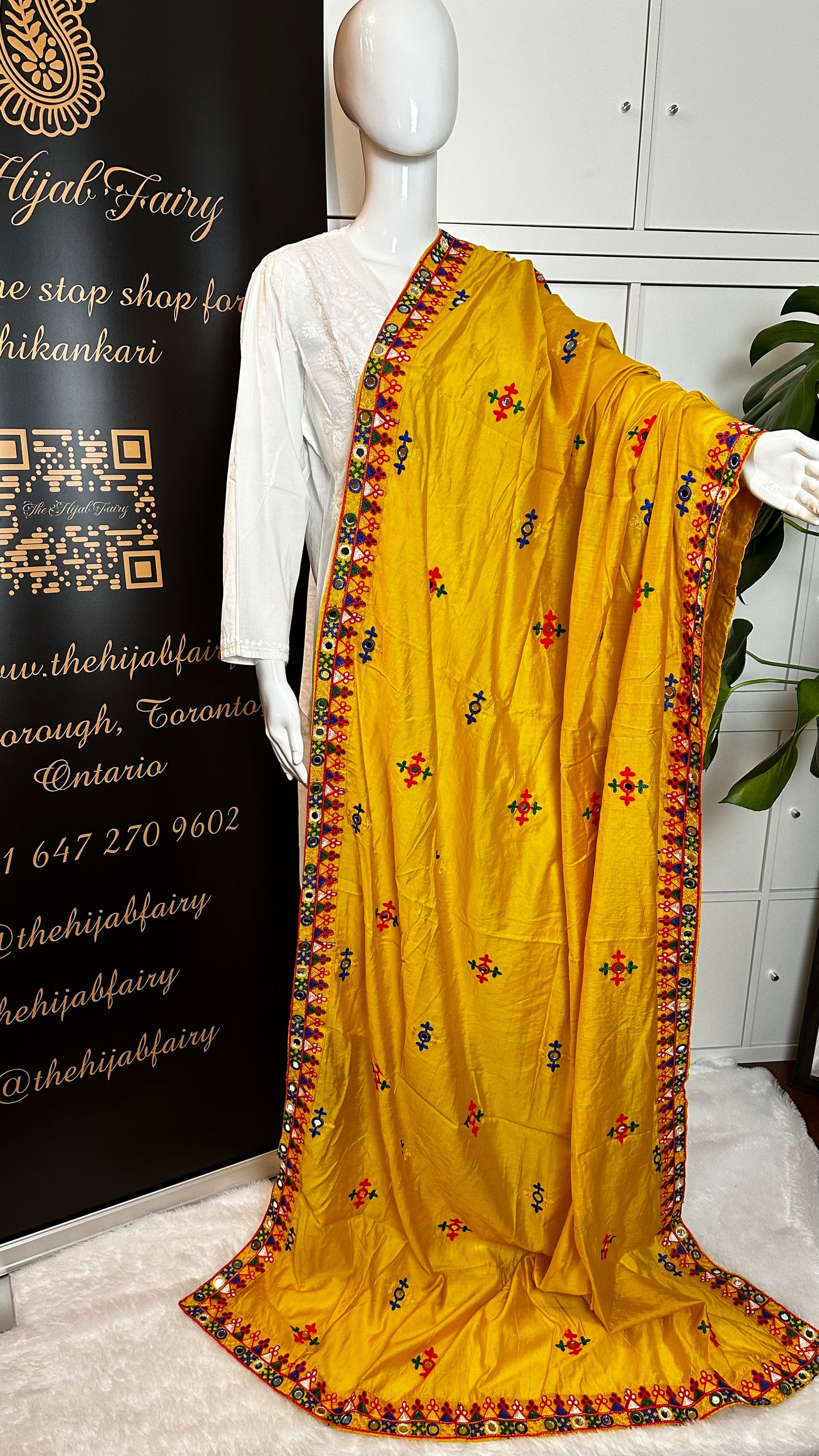 Chanderi Kutchi Work Dupatta with Mirror