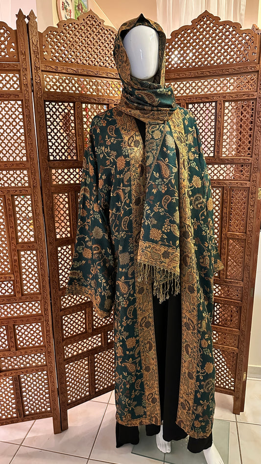Pashmina Abaya - Peacock 2
