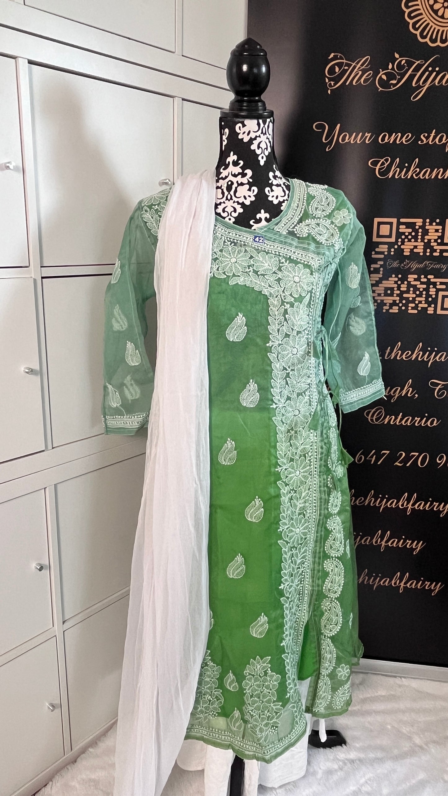 Organza Ombre Angrakha Green