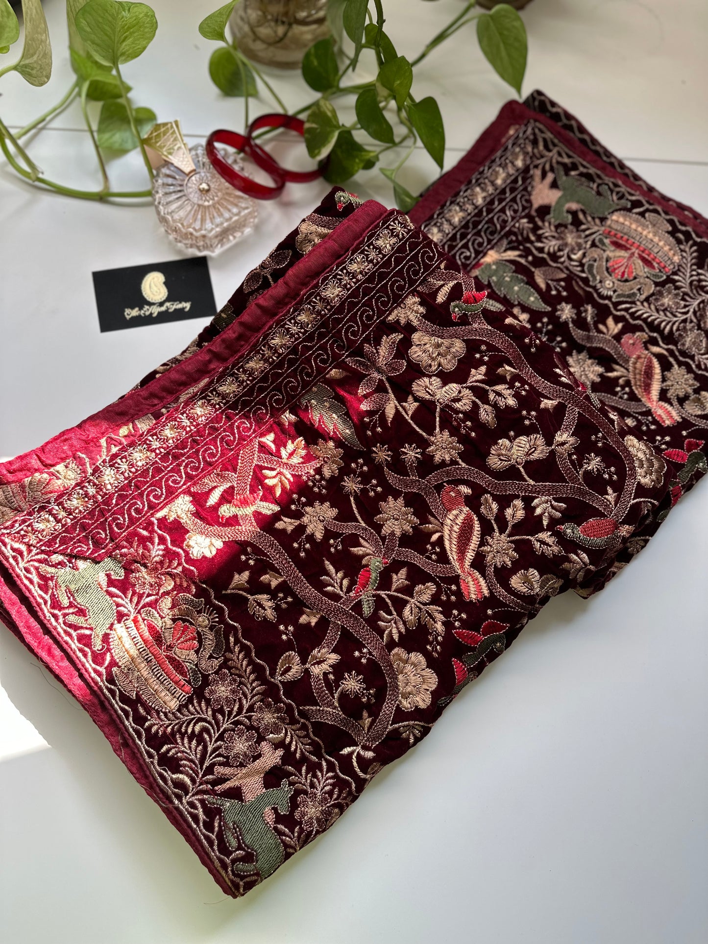 Parsi Gara Premium Velvet Shawl