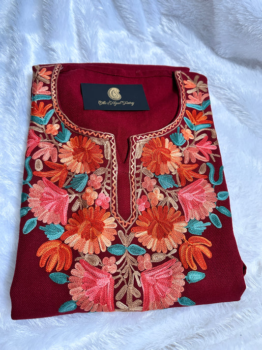 Pashmina Pheran - Maroon 2