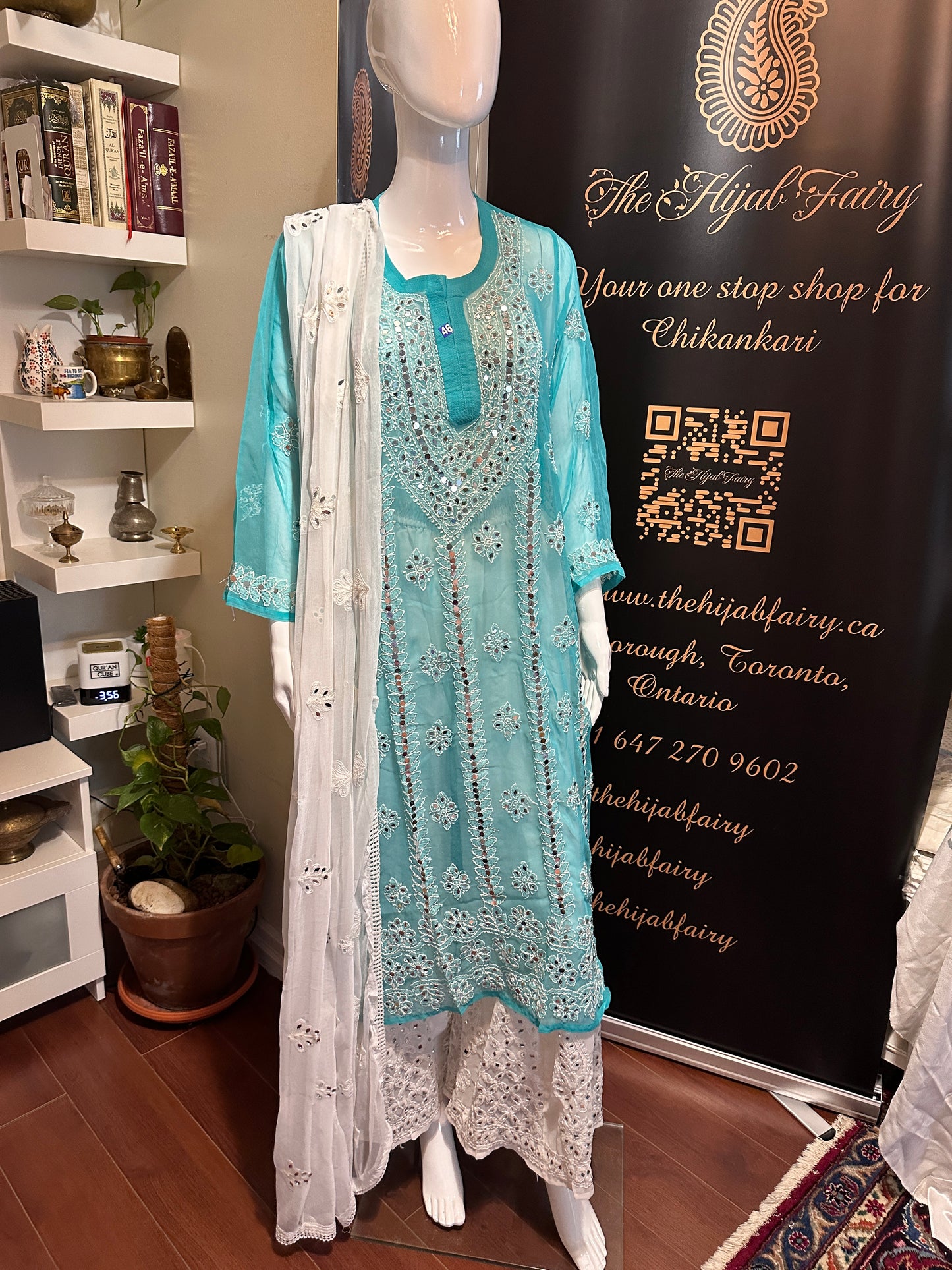 Drama Green - Georgette Mirror Kurta