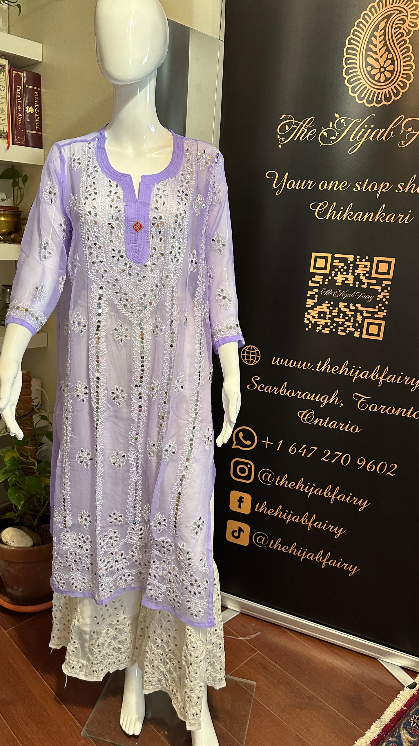 Lavender - Georgette Mirror Kurta