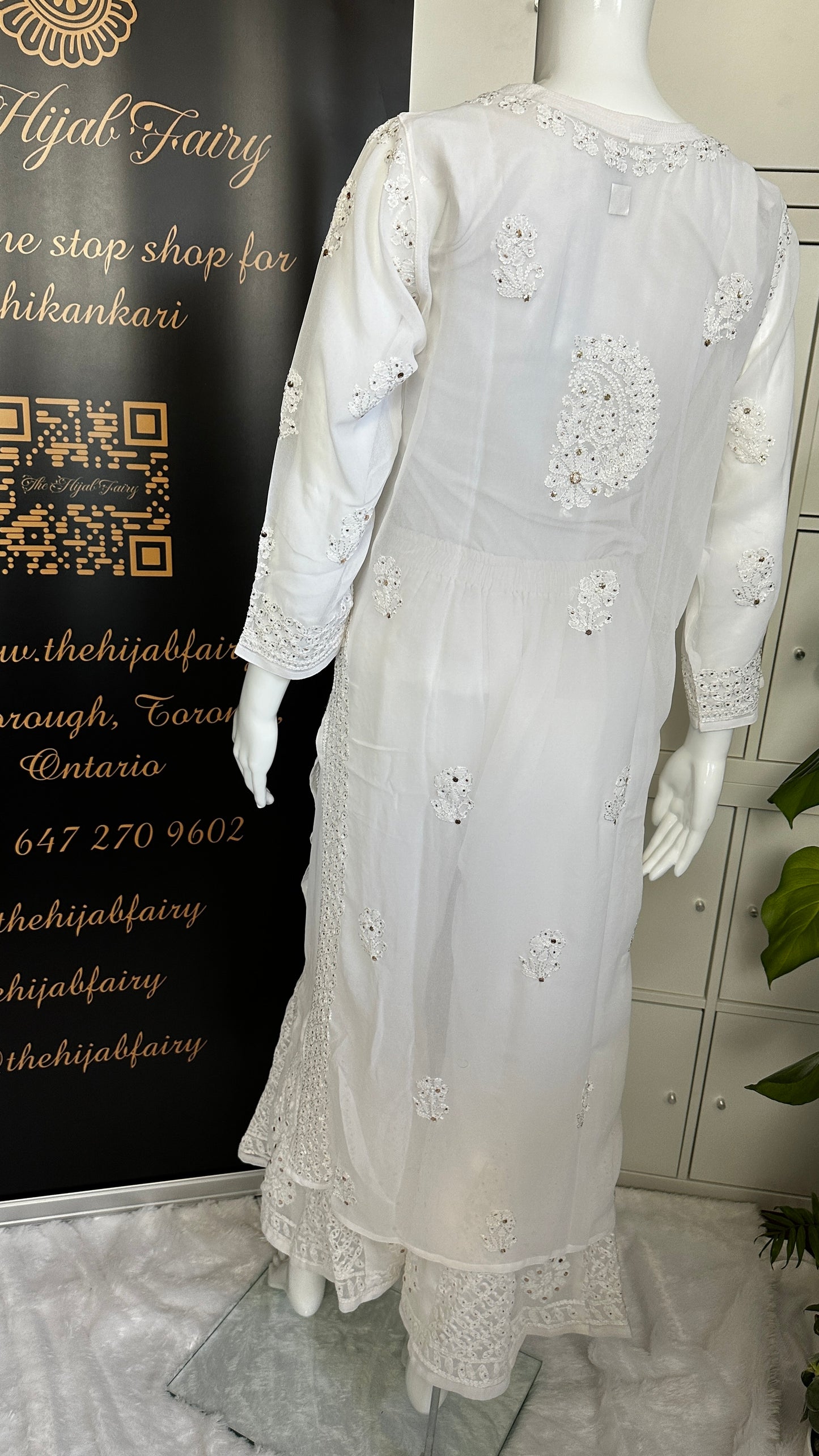 White - Mukaish Georgette Premium Kurta