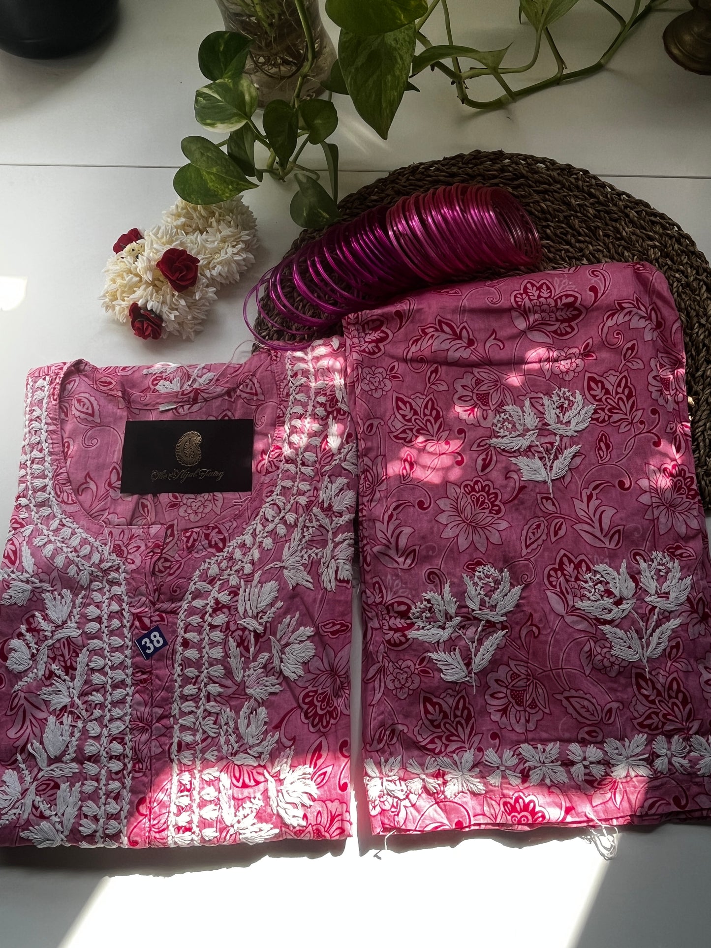 Pink - Mul Printed Set - 2 Pc