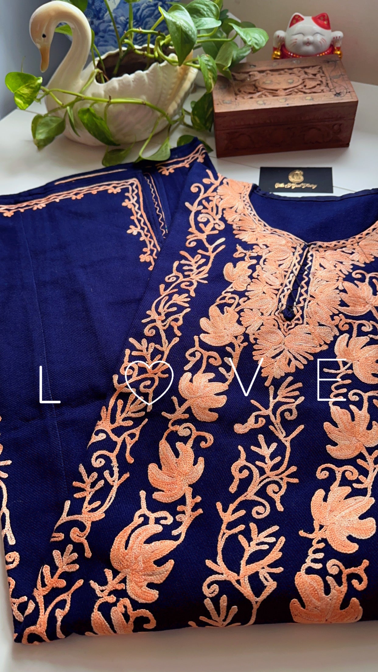 Pashmina Pheran - Navy Blue 9