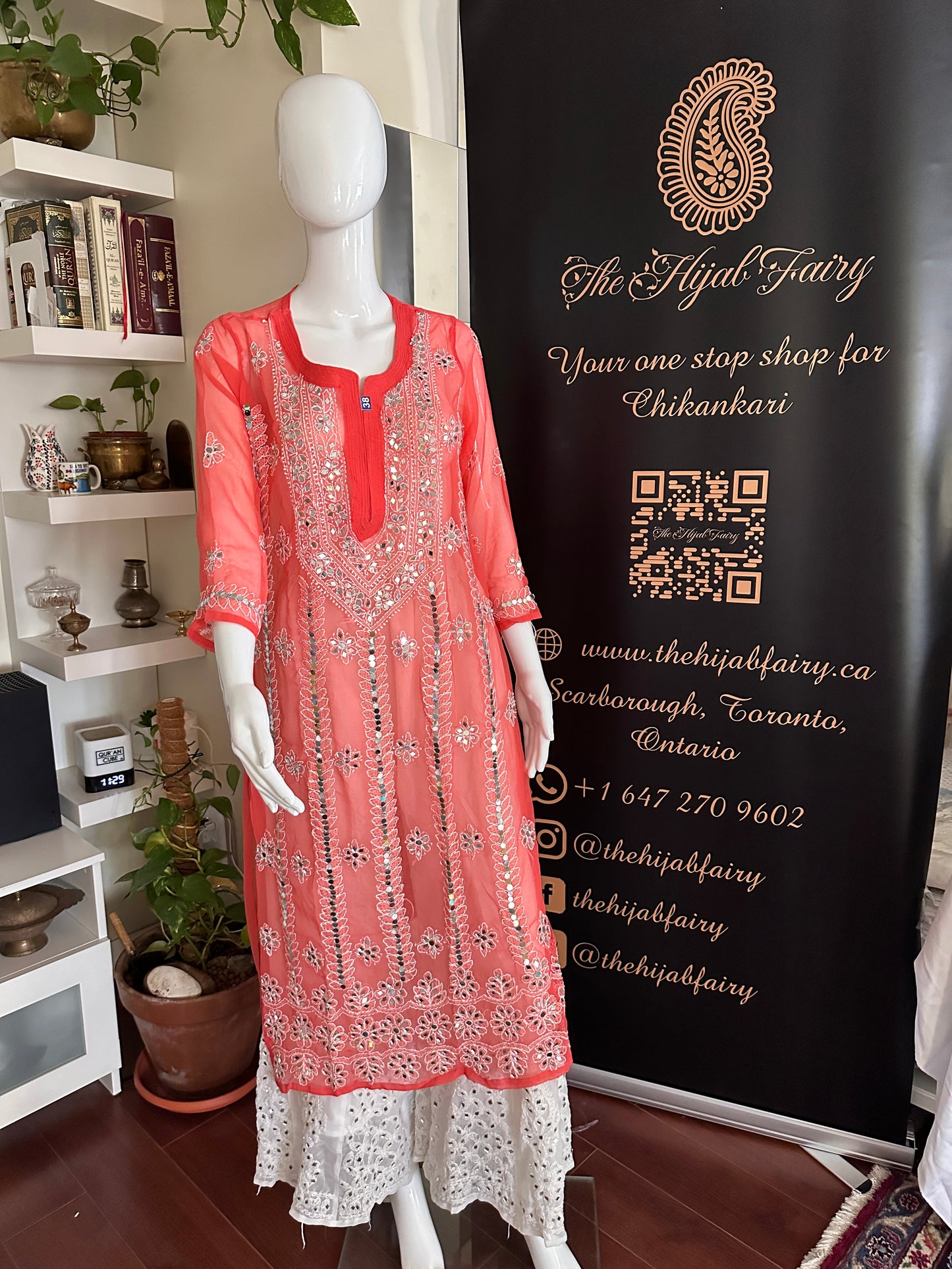 Coral - Georgette Mirror Kurta