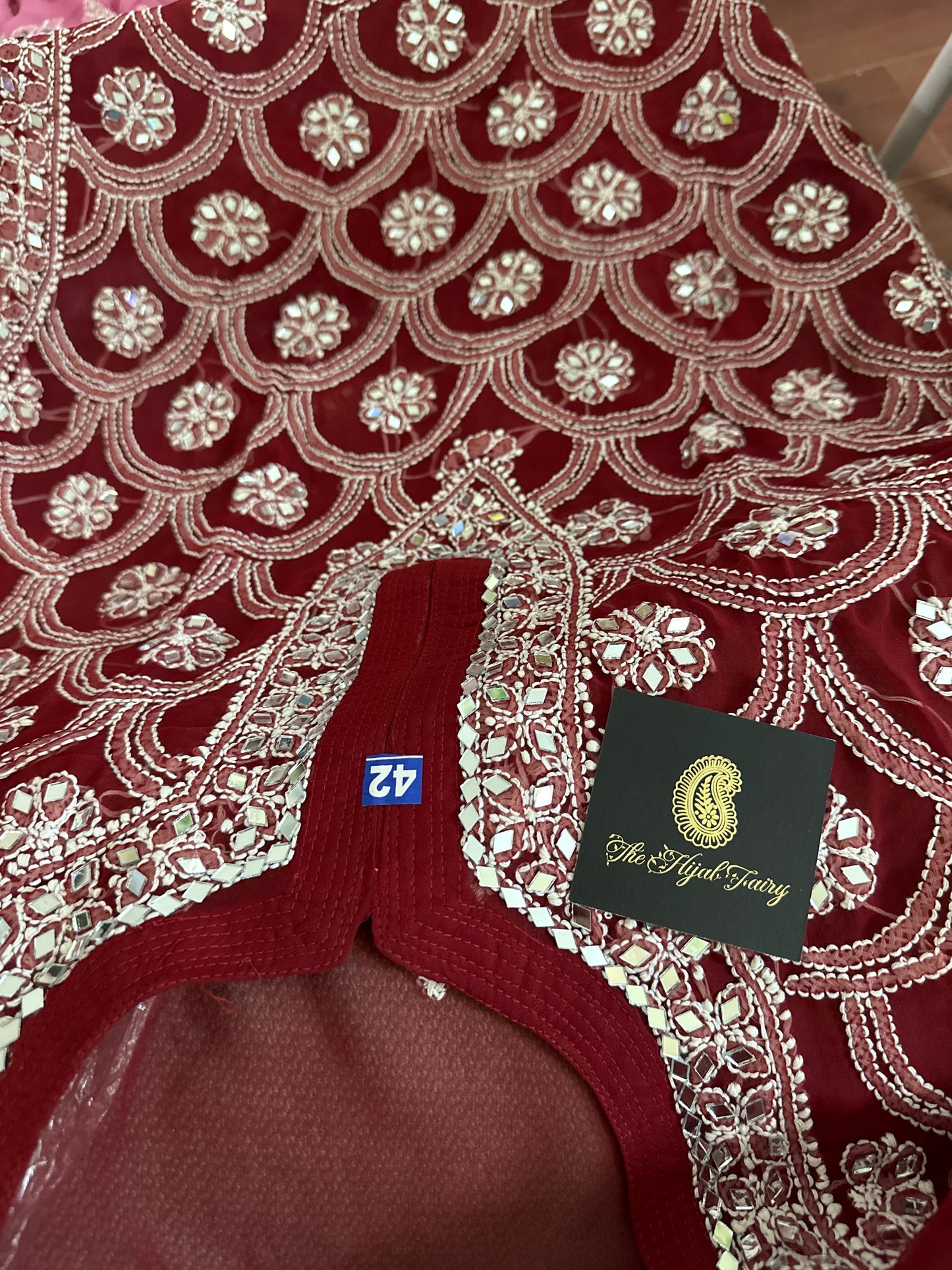 Maroon - Georgette Mirror Kurta