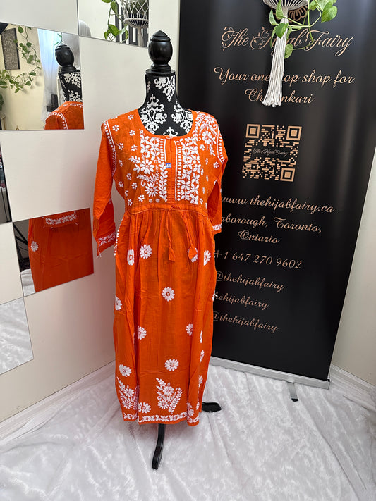 Orange - Slub Cotton Gown