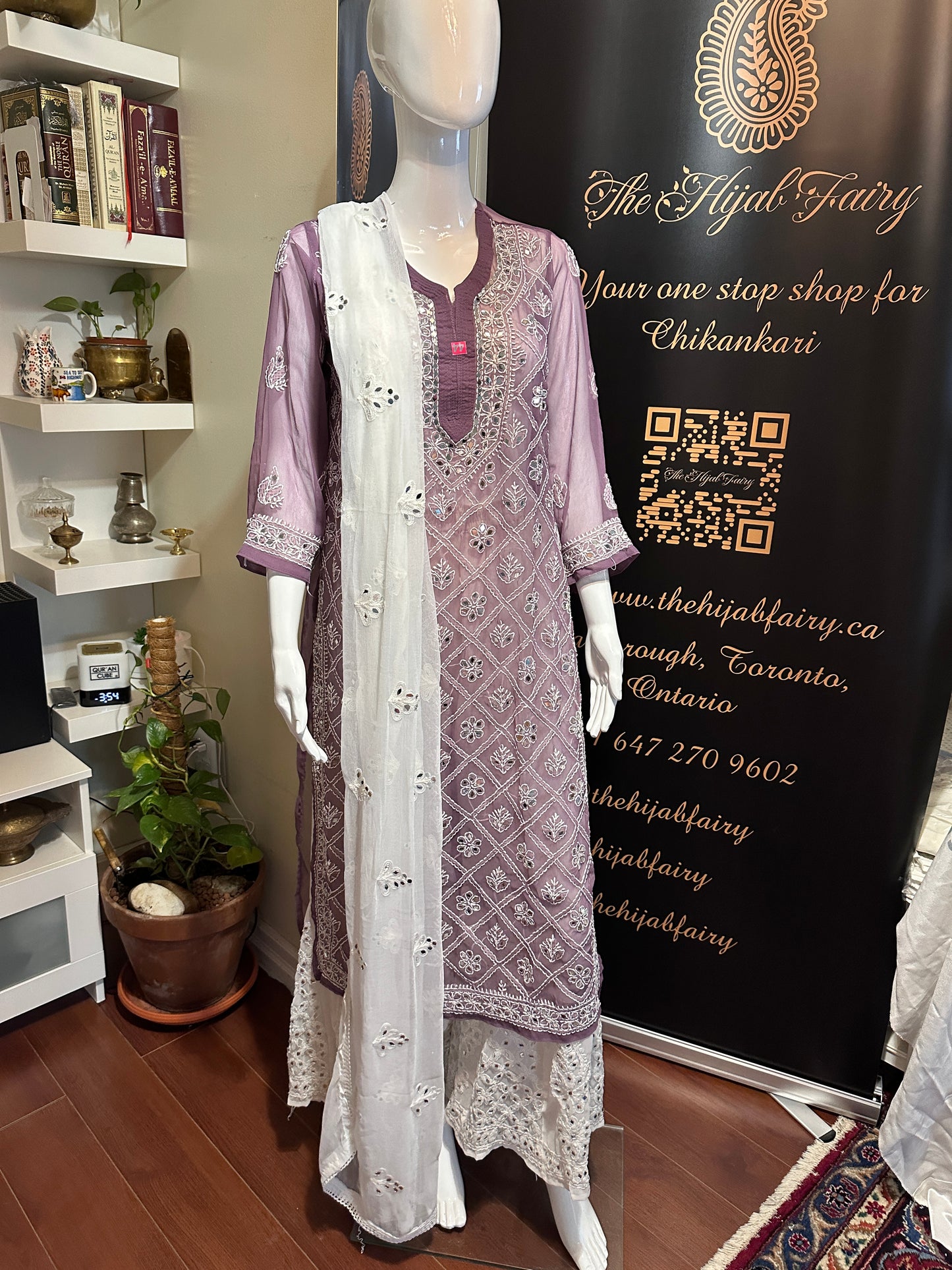 Dusty Lilac - Georgette Mirror Kurta