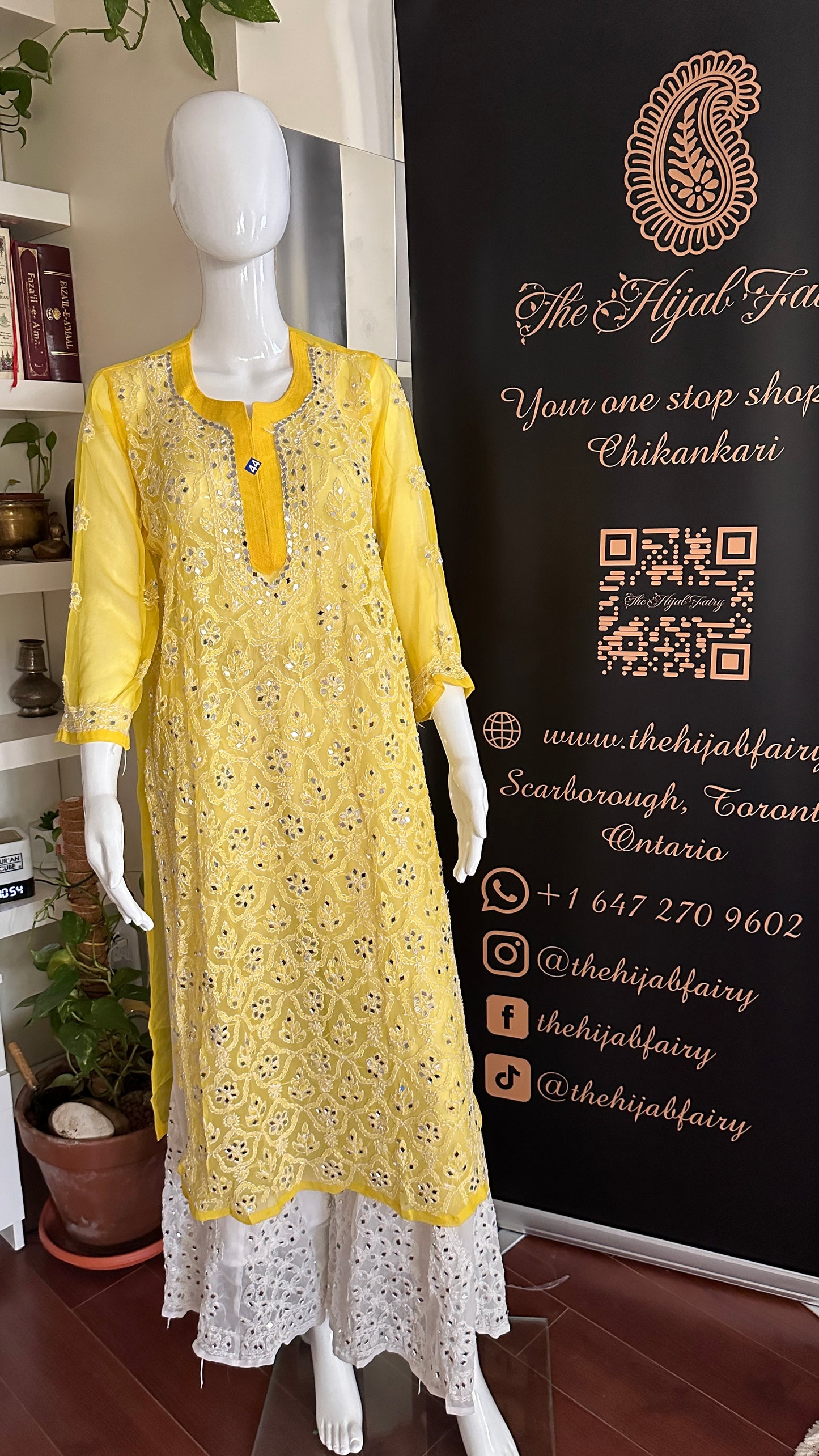 Yellow - Georgette Mirror Kurta